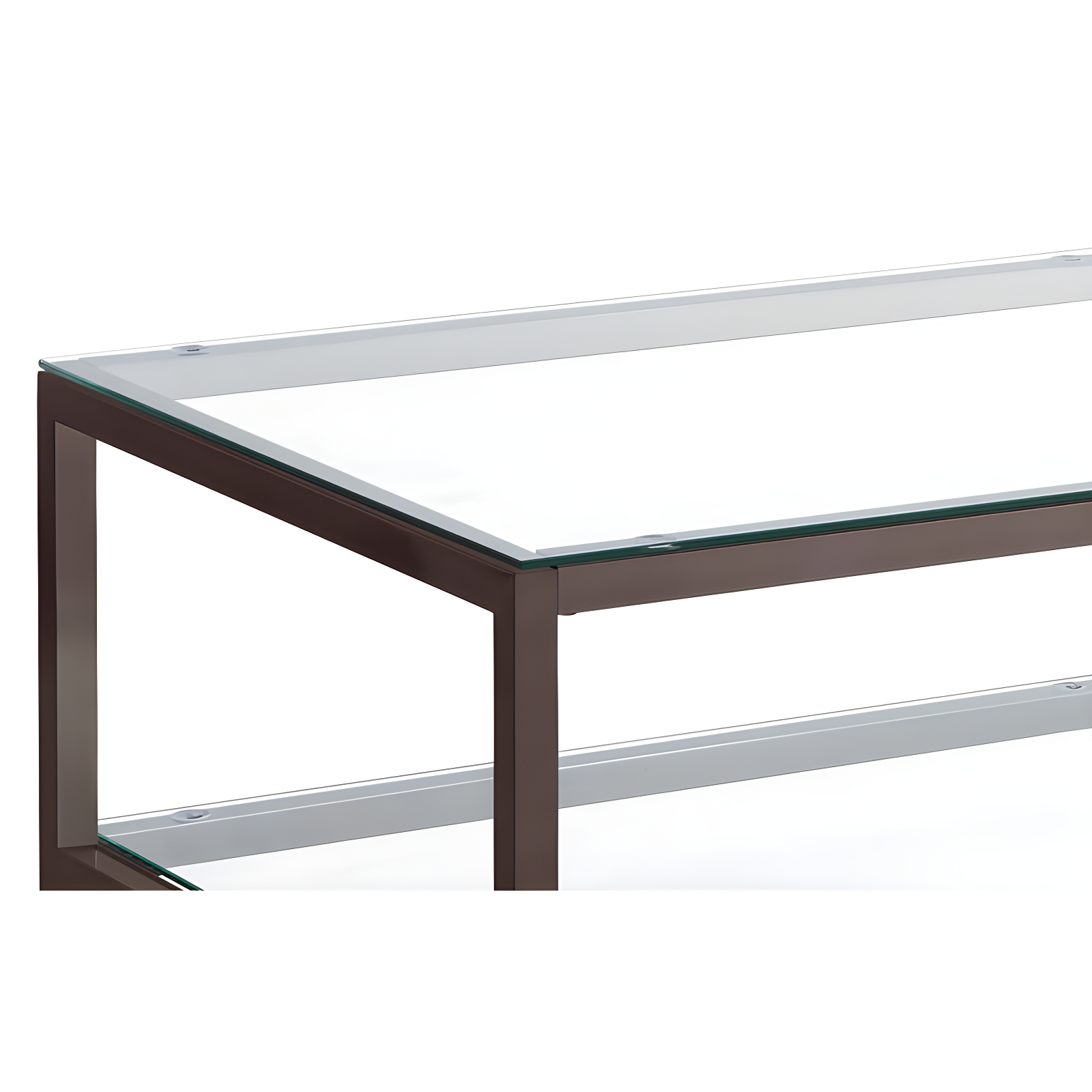 Trini Coffee Table with Glass Top and Shelf Black Nickel - Coaster