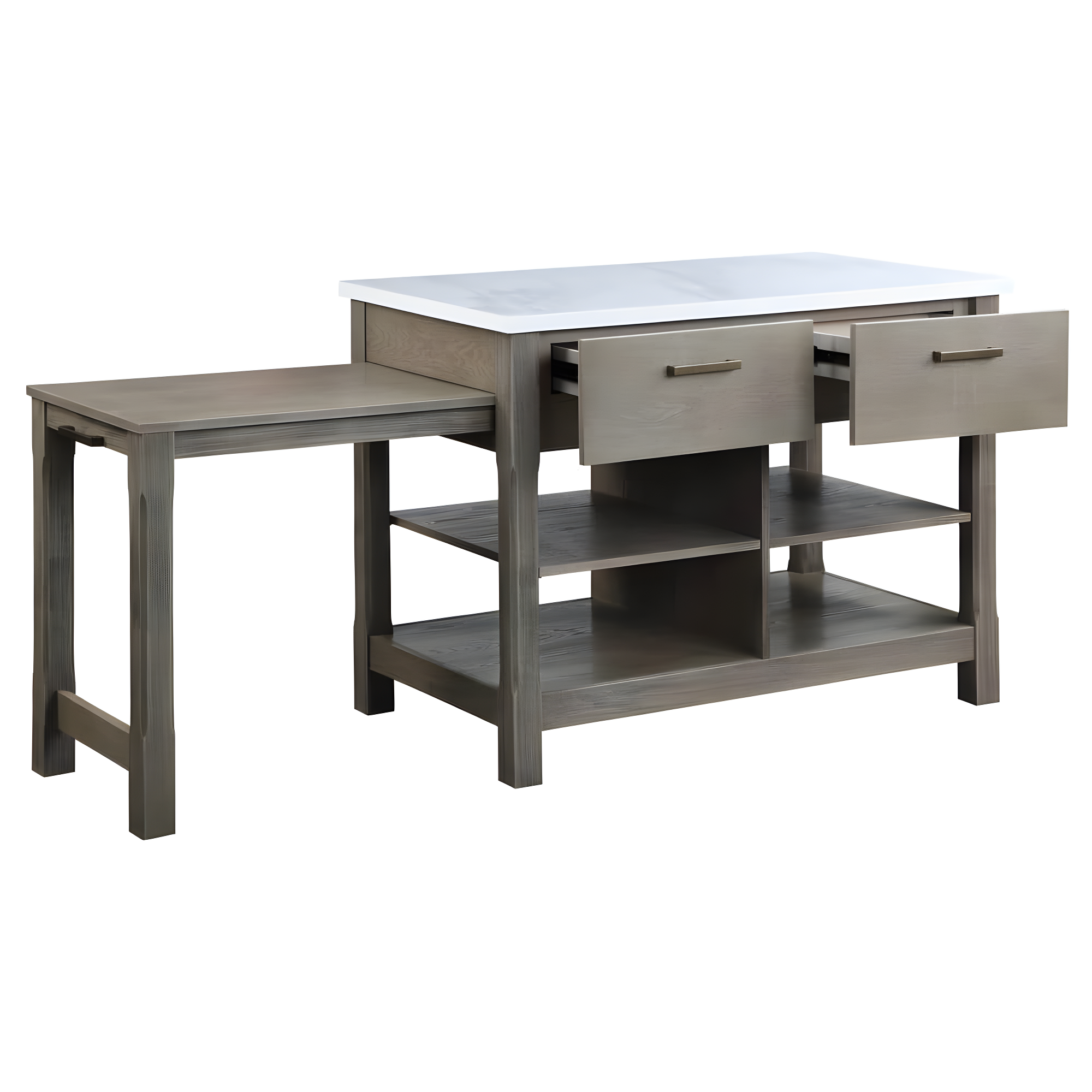 Acme Kitchen Cart With Wooden Top, Black- Saltoro Sherpi