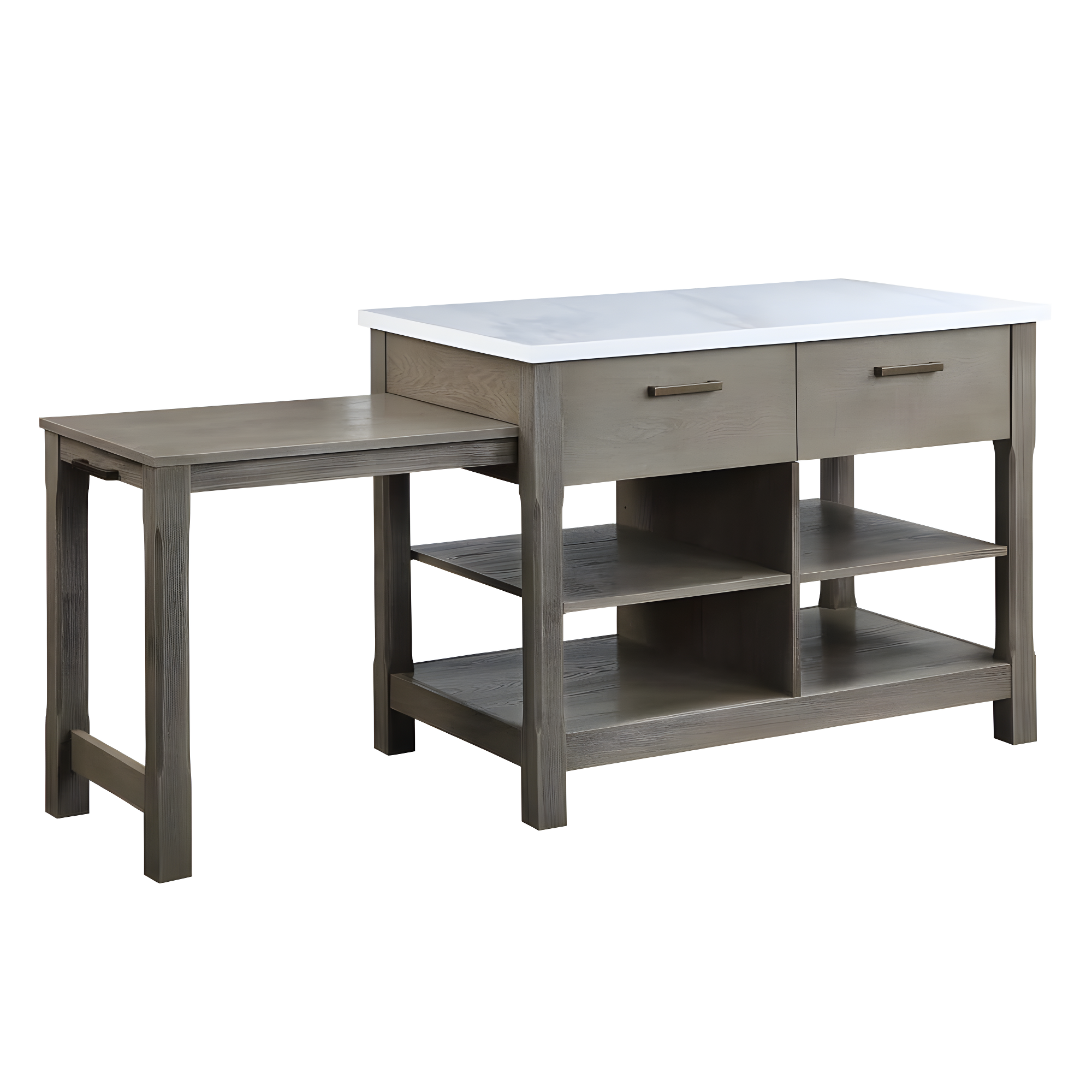 Acme Kitchen Cart With Wooden Top, Black- Saltoro Sherpi