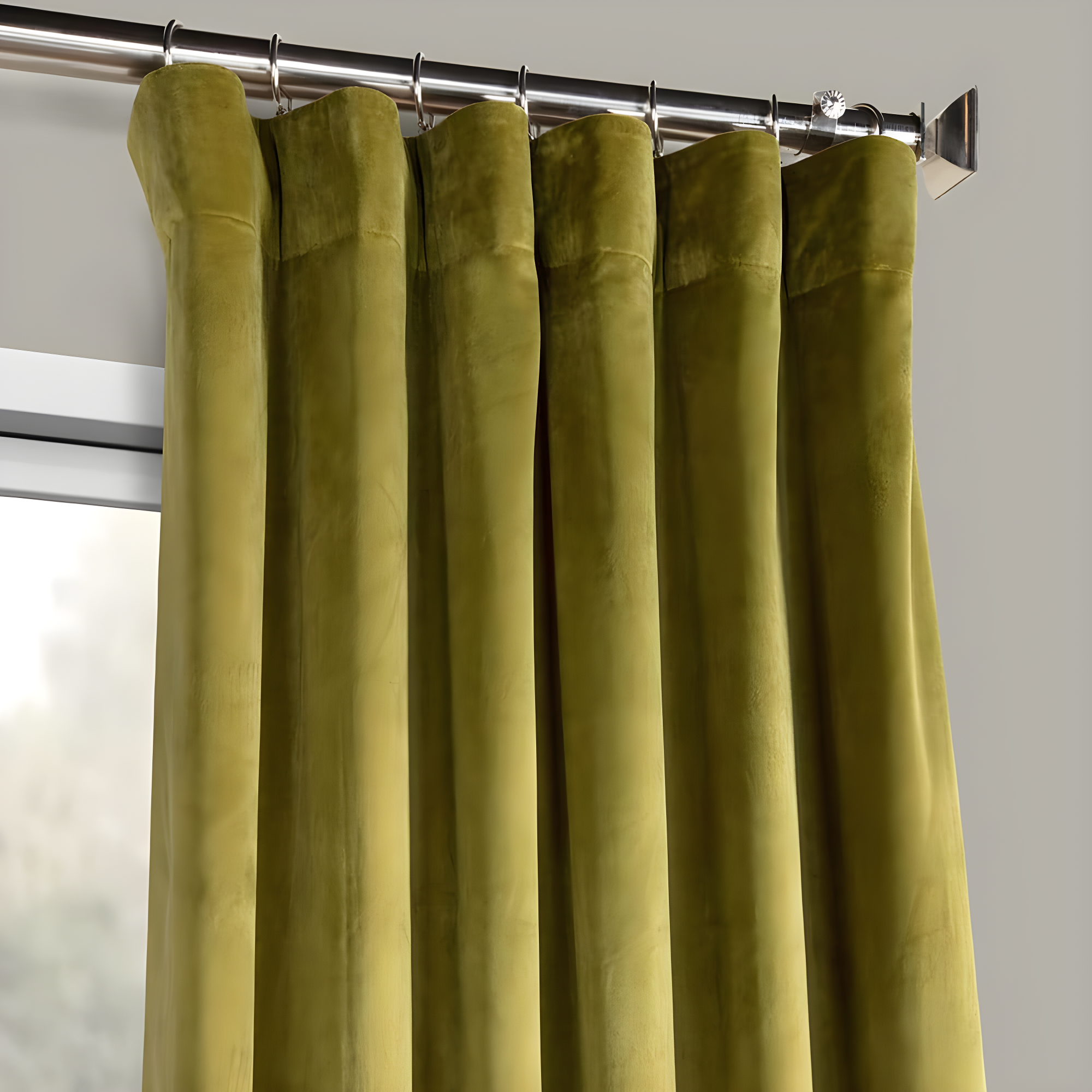 HPD Half Price Drapes Retro Green Heritage Plush Velvet Room Darkening Curtains for Bedroom & Living Room Curtains (1 Panel), Window Curtains 84 inches long, Rod Pocket Curtains & Drapes, 50W X 84L