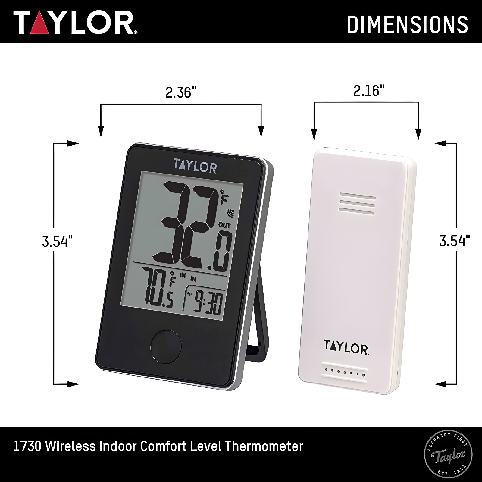 Taylor Taylor Wireless Digital Indoor/Outdoor Thermometer with Remote Sensor