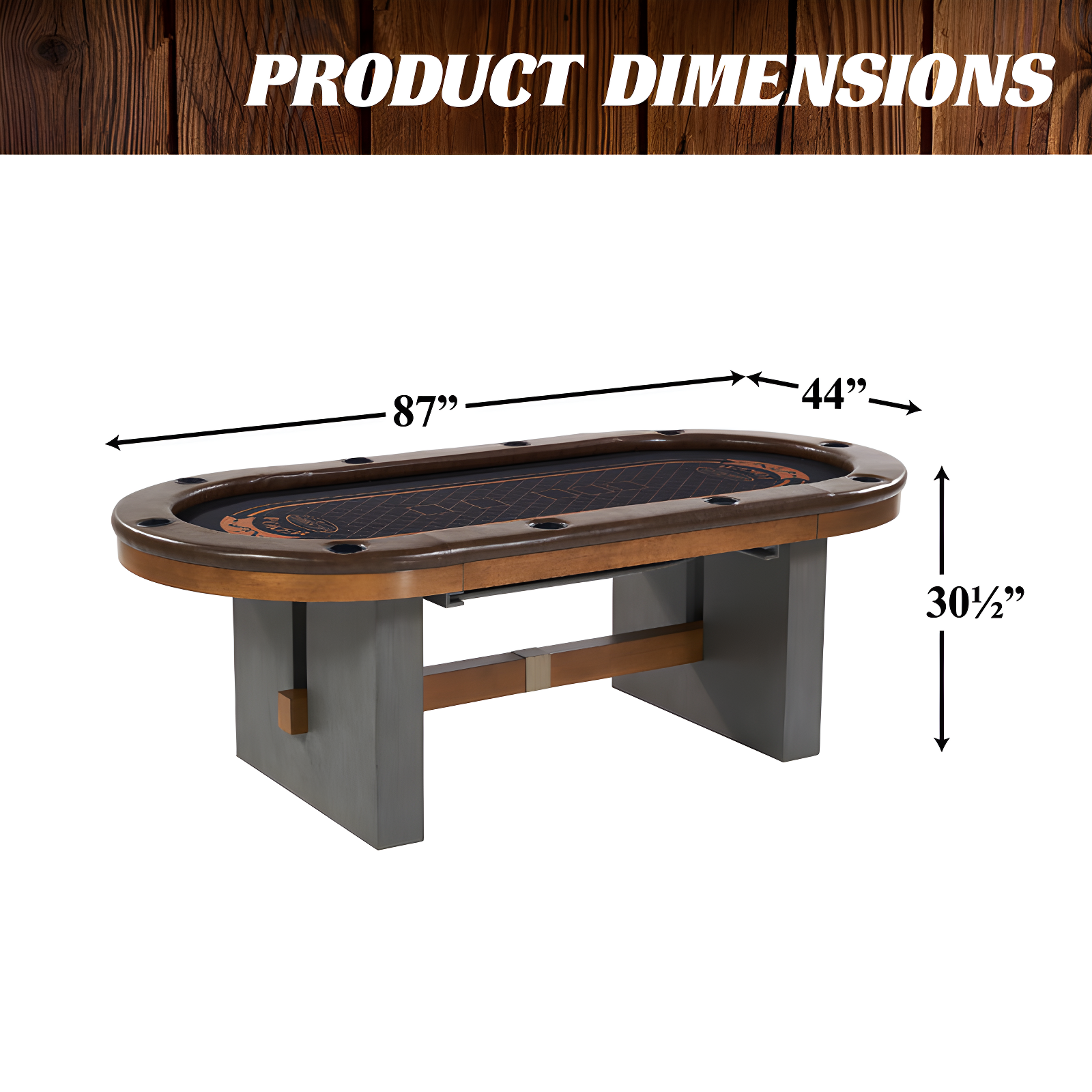 Barrington Urban 10-Player Poker Card Table with Dining Table Top