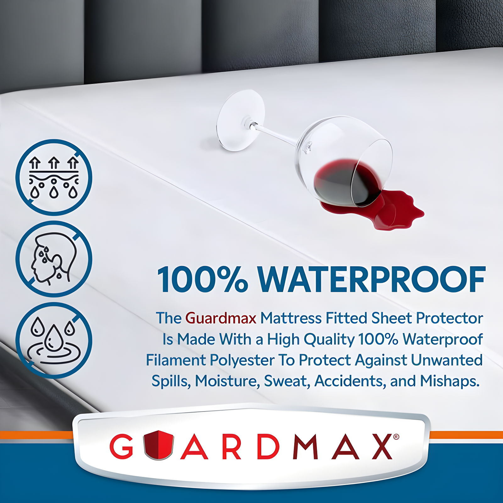 Guardmax Waterproof Portacrib Fitted Mattress Protector – White (24x38x3)