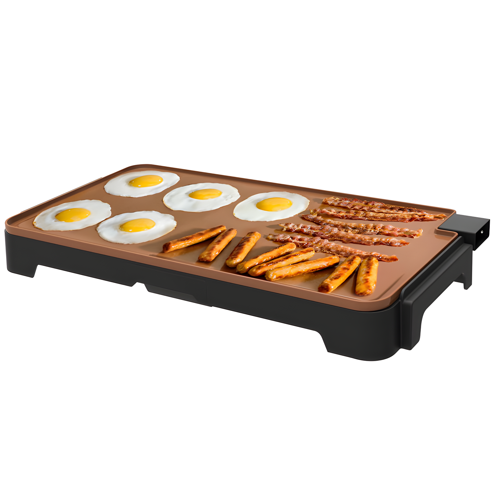 Electric Ceramic Titanium Griddle, Make 15 Eggs At Once, Healthy-Eco Non-Stick Coating, Hassle-Free Clean Up, Large Submersible Cooking Surface