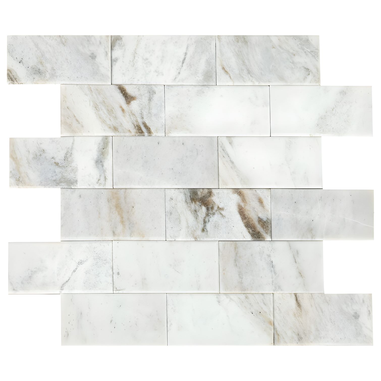 Daltile Simply Stick Mosaix 4'' W x 2'' L Natural Stone Peel and Stick Mosaic Tile