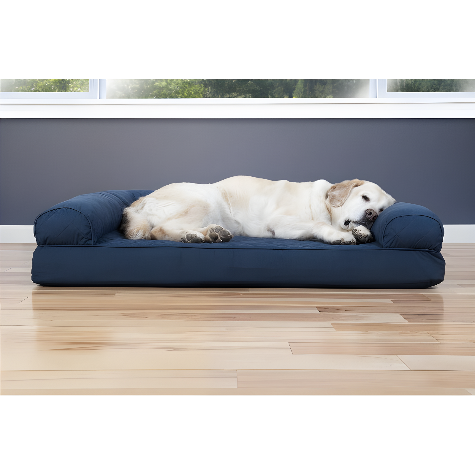Quilted Orthopedic Bolster Sofa Pet Bed