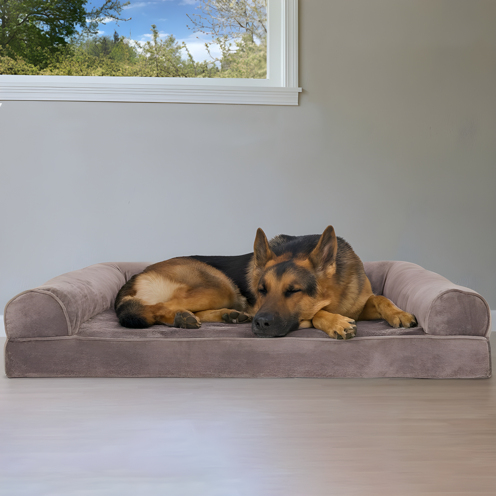 Quilted Orthopedic Bolster Sofa Pet Bed