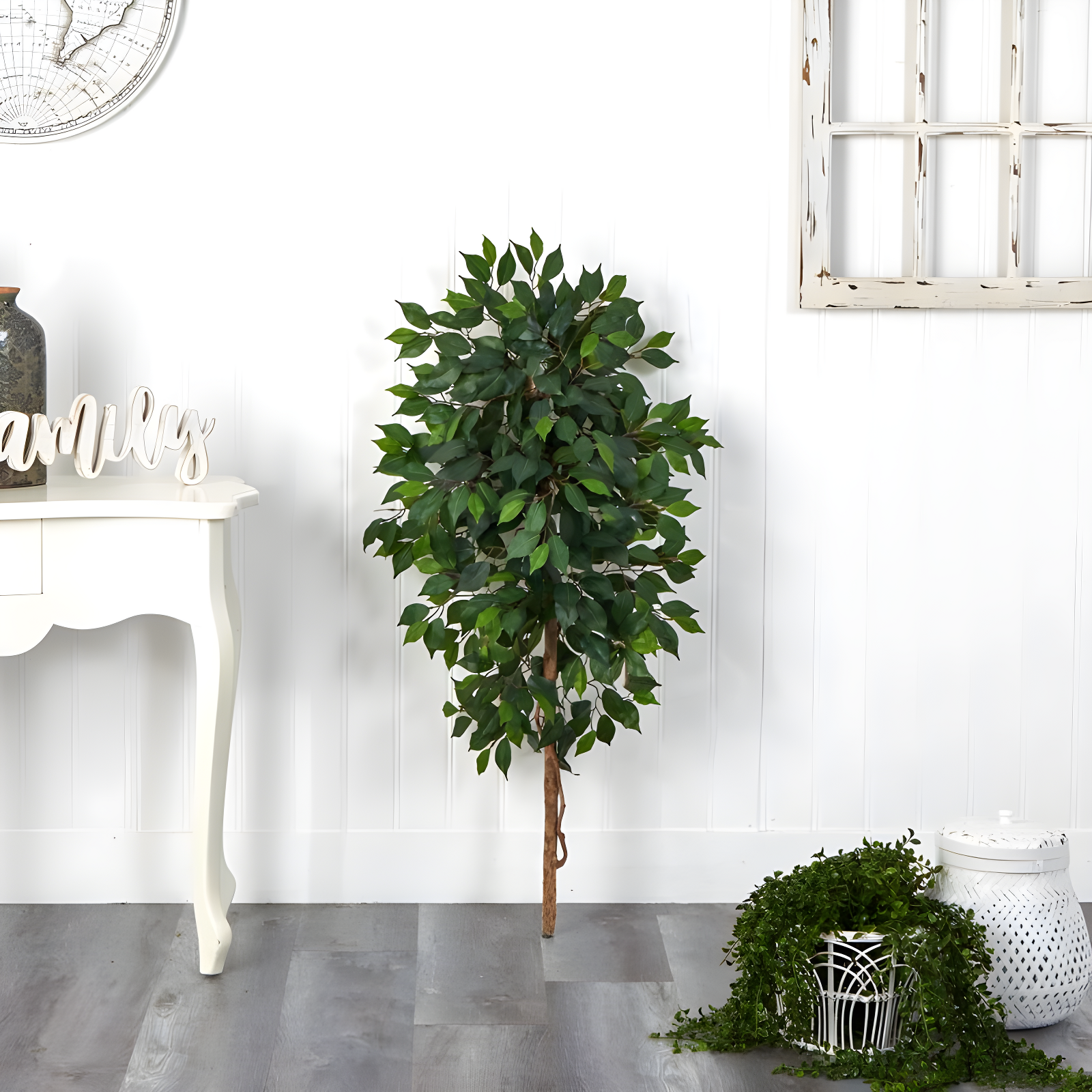 Nearly Natural 4-ft Single Ficus Artificial Tree (No Pot)