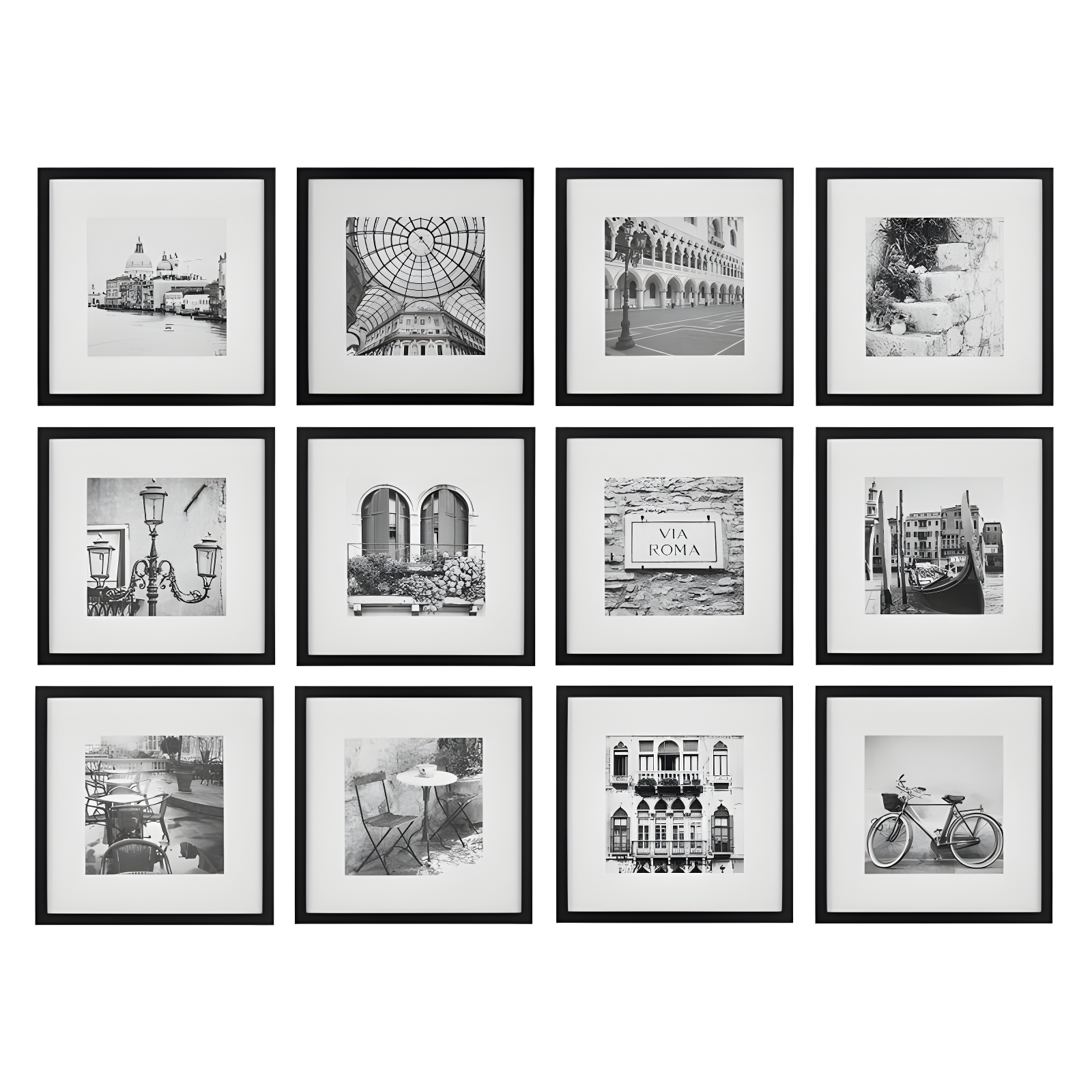 Gallery Perfect Gallery Perfect 12" x 12" Photo Gallery Wall Matted Picture Frame Set (Set of 12)