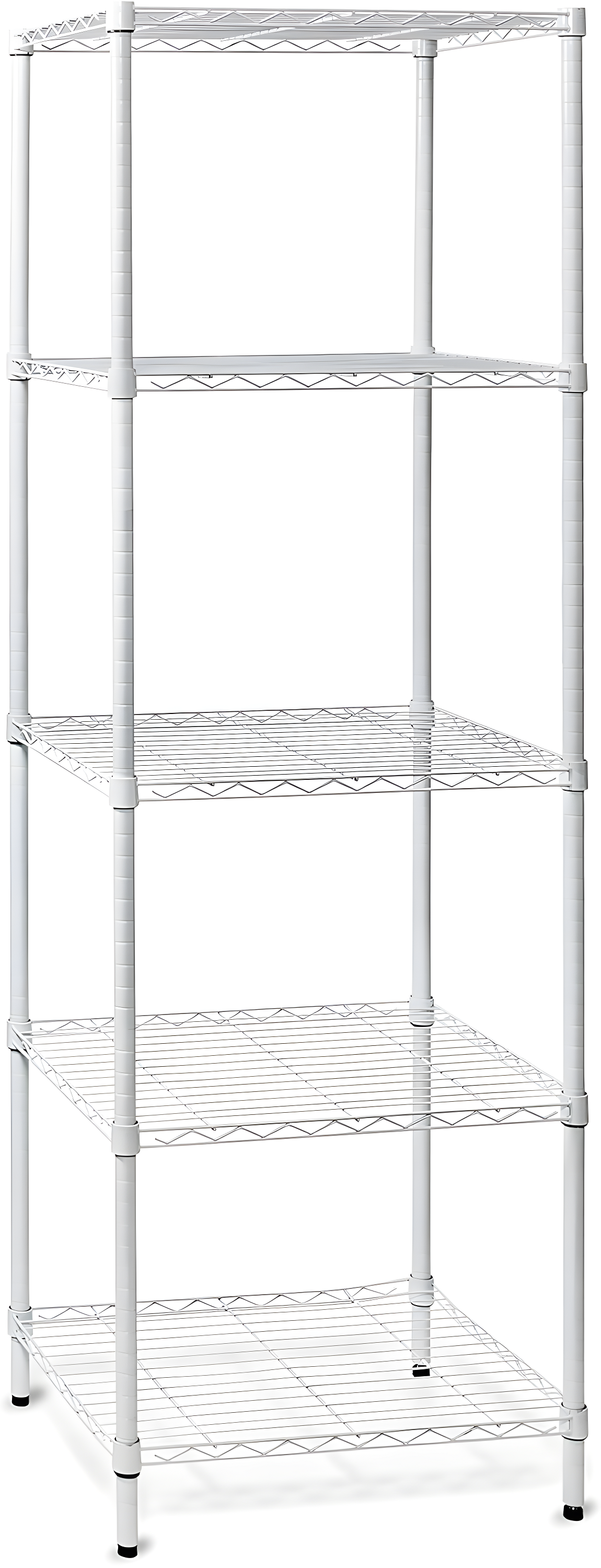 Honey-Can-Do 5-Shelf Steel Heavy Duty Adjustable Storage Shelves, White, Holds up to 250 lb per Shelf