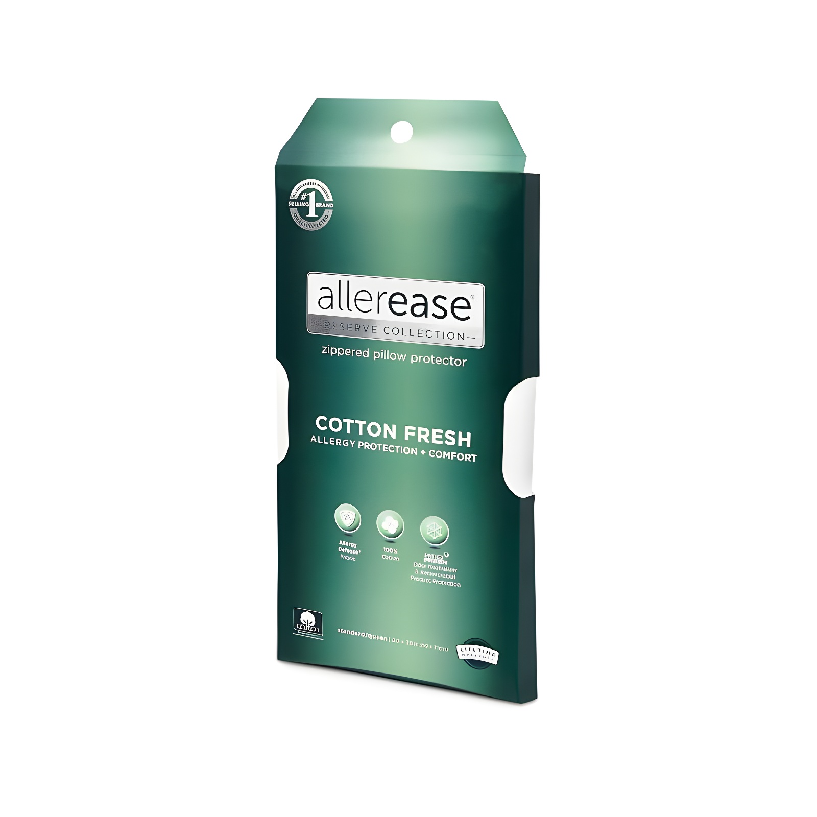 Jumbo Reserve Cotton Fresh Pillow Protector - AllerEase: Hypoallergenic, Zippered, Machine Washable