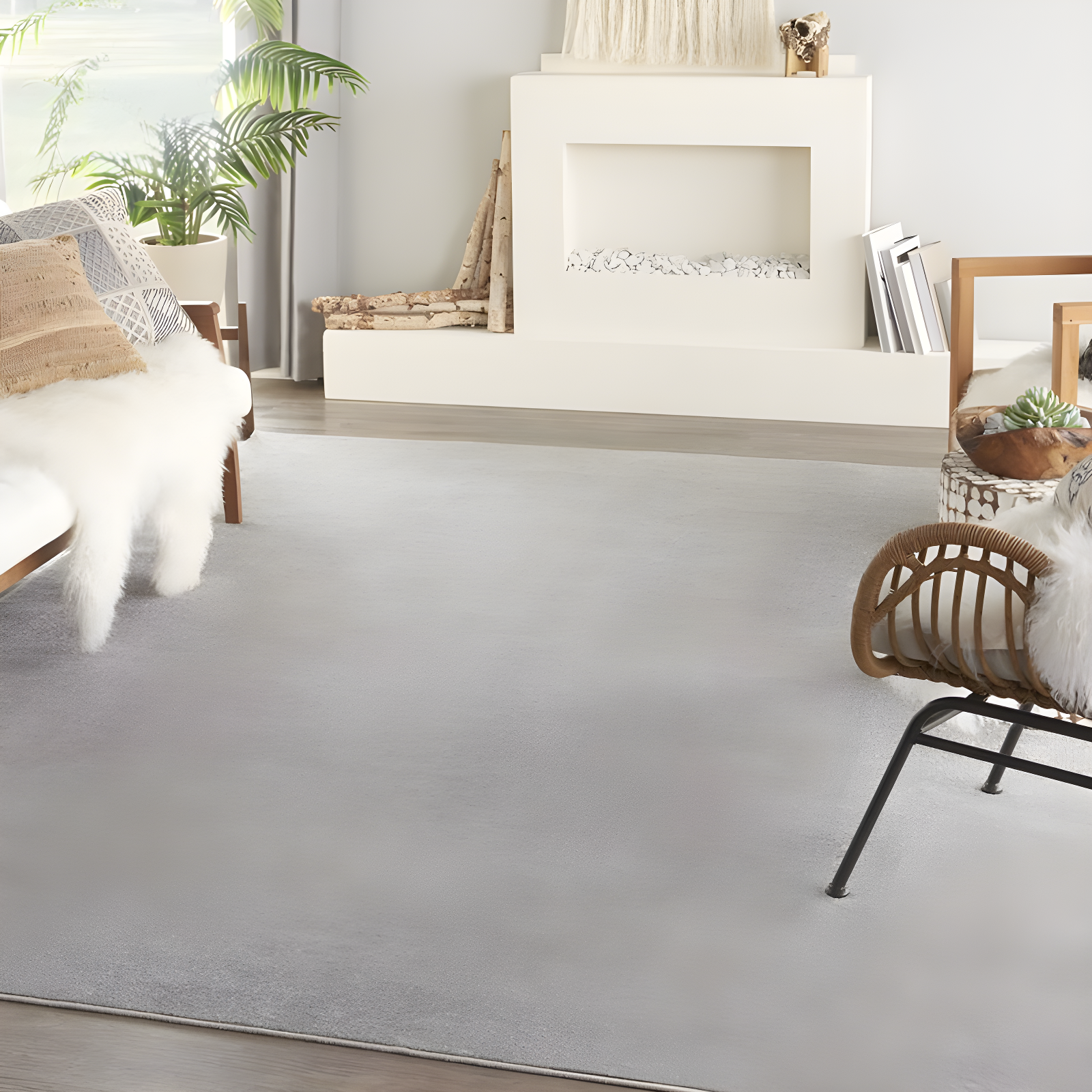 Nourison Essentials Easy Care Indoor Outdoor Area Rug - Silver Grey 7' x 10'
