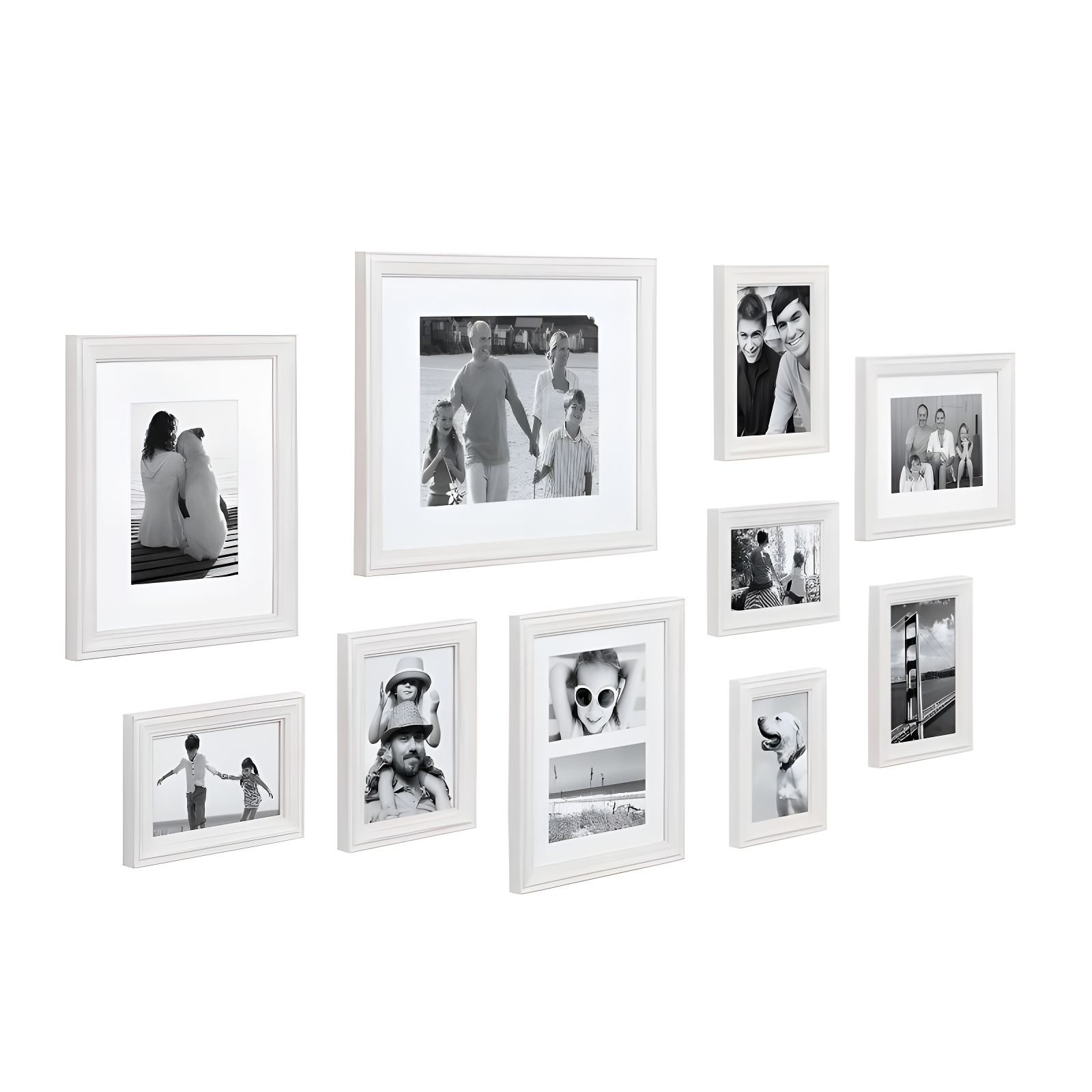 10pc Bordeaux Frame Box Set Matte White - Kate & Laurel All Things Decor: Wall Display, Modern Decor Style