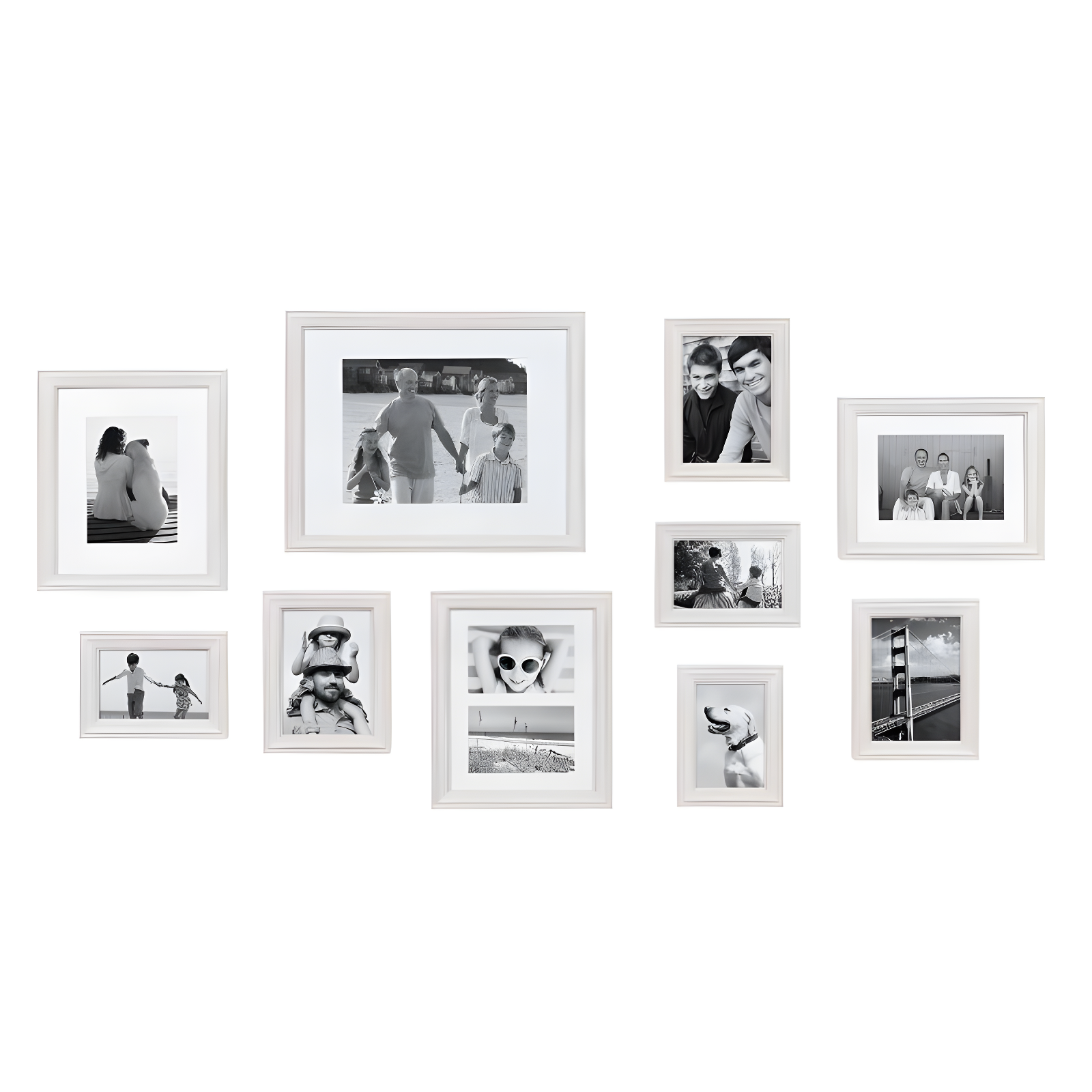 10pc Bordeaux Frame Box Set Matte White - Kate & Laurel All Things Decor: Wall Display, Modern Decor Style