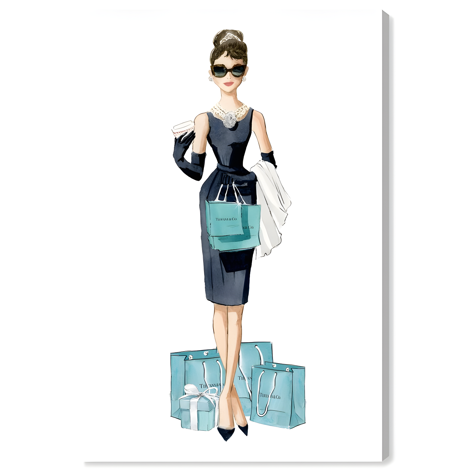 Diamond Breakfast Shopping - Graphic Art on Canvas