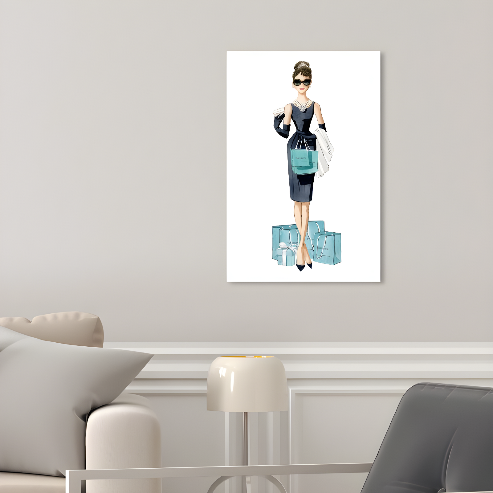 Diamond Breakfast Shopping - Graphic Art on Canvas