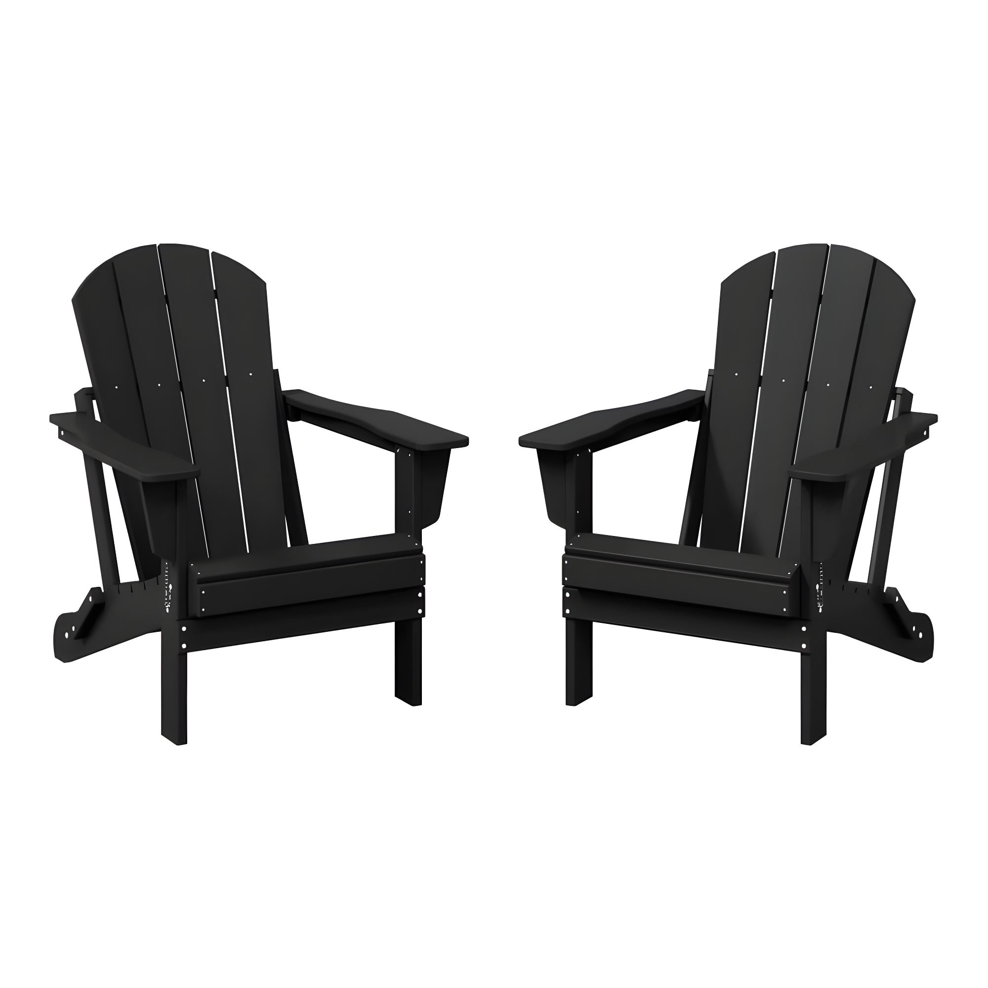 Westin Outdoor Braxton Folding Plastic Adirondack Chair - Black (Set of 2)