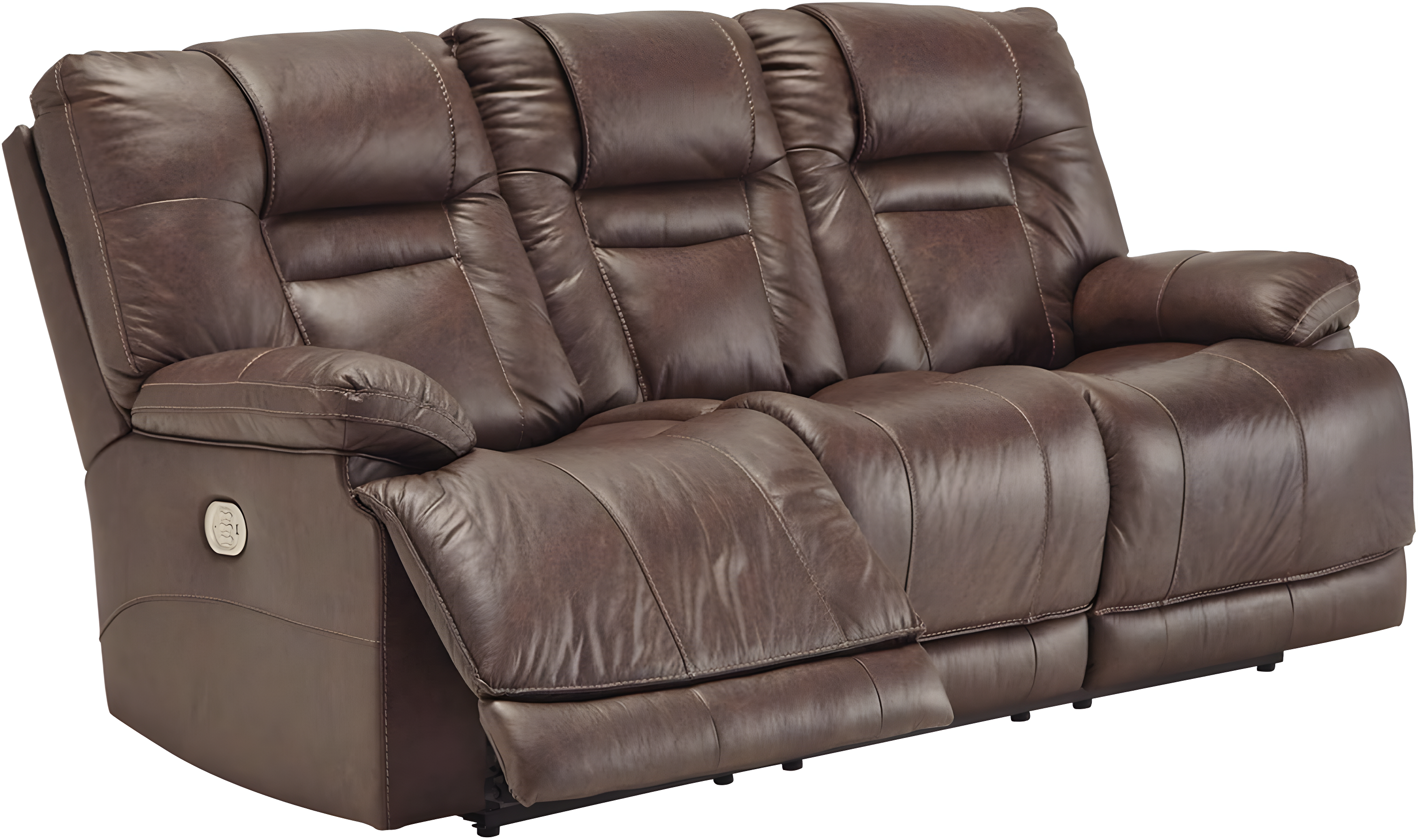 Signature Design by Ashley Wurstrow Leather Power Reclining Sofa in Umber