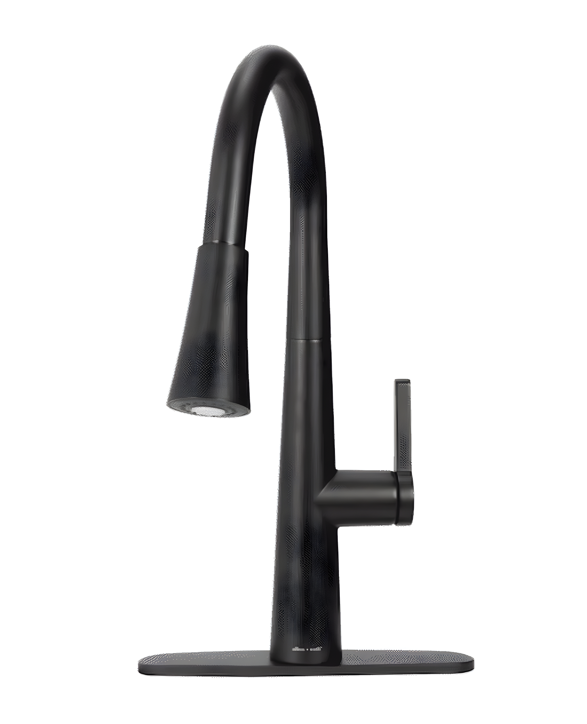 Allen roth Bryton Matte Black 1-Handle Deck-Mount Pull-Down Handle Kitchen Faucet (Deck Plate Included)