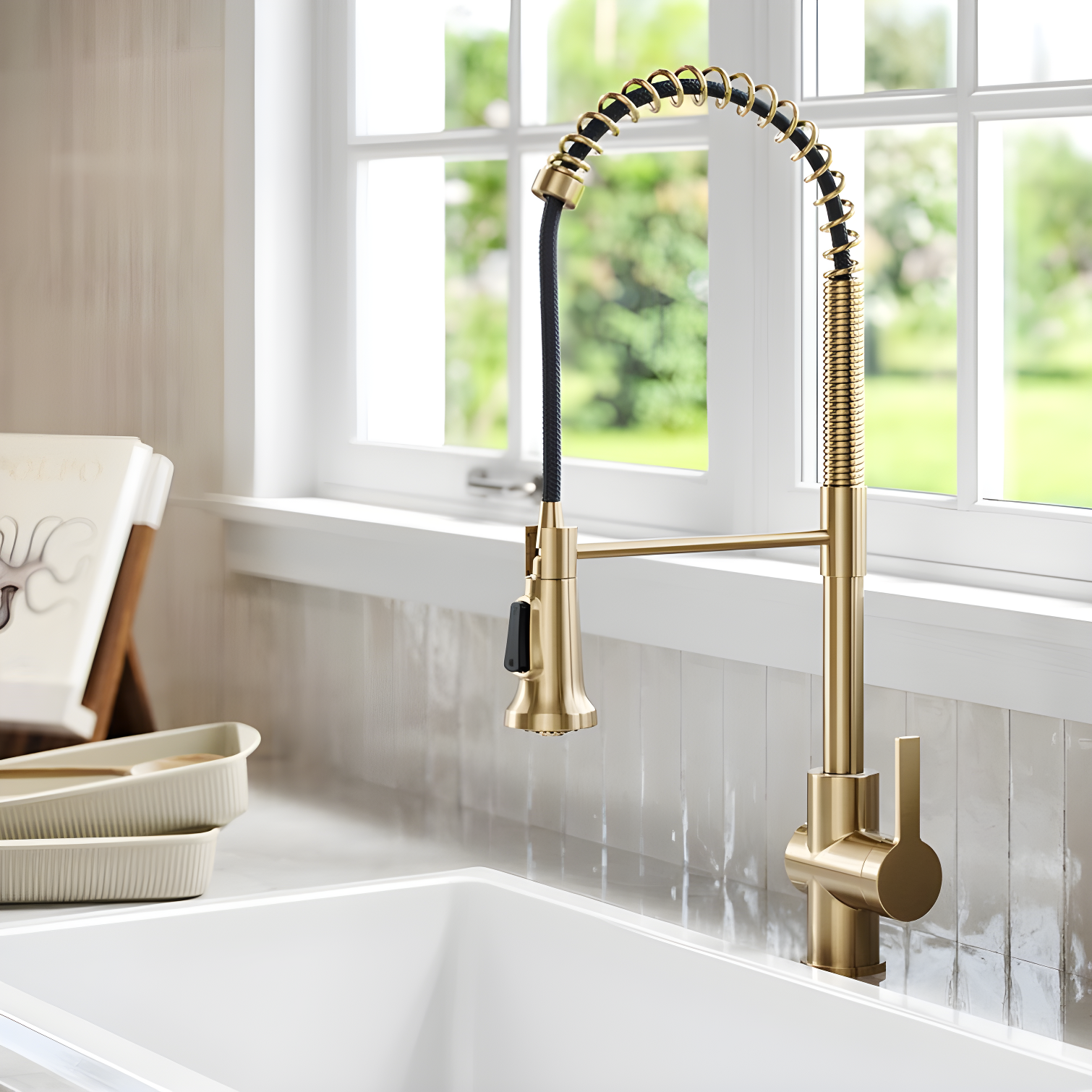KRAUS Britt Commercial Style Single Handle Pull Down Kitchen Faucet