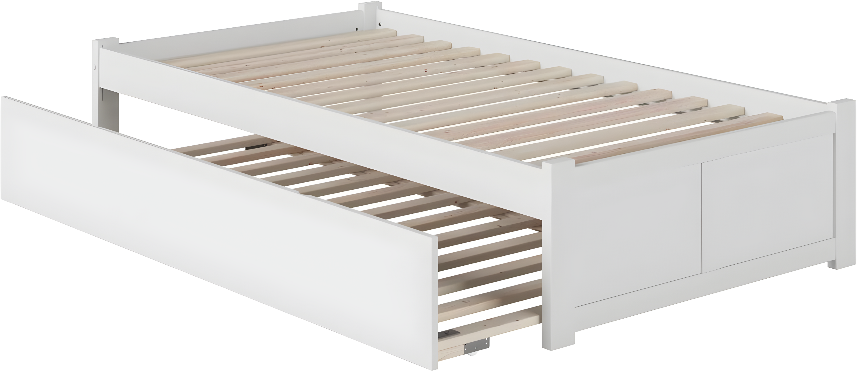 Concord Platform Bed with Flat Panel Foot Board and Twin Size Urban Trundle Bed, Multiple Colors, Multiple Sizes