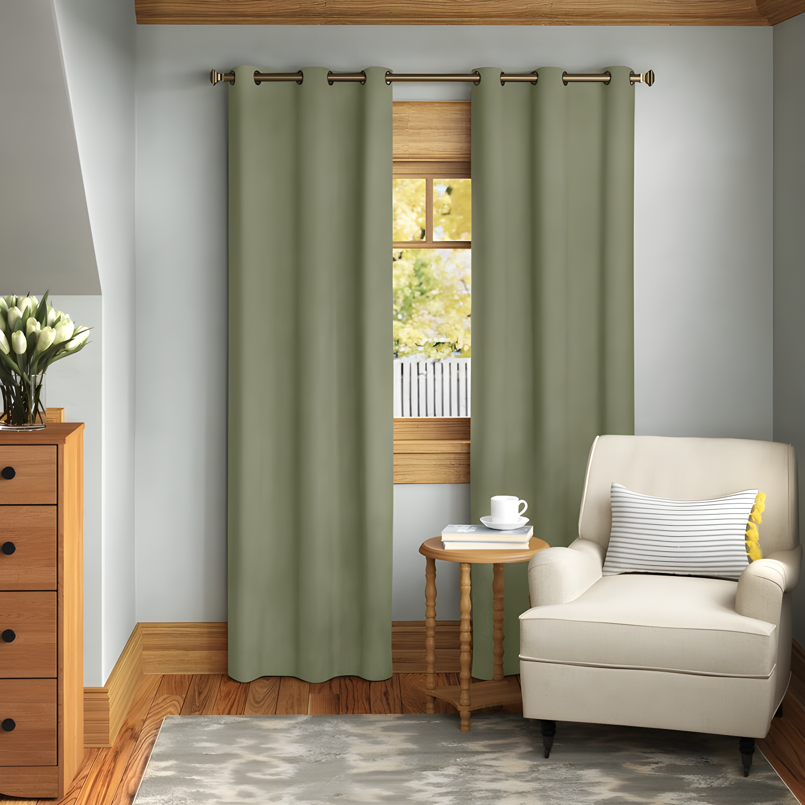 Eclipse Microfiber Blackout Grommet Curtains, Solid Thermaback Window Curtains