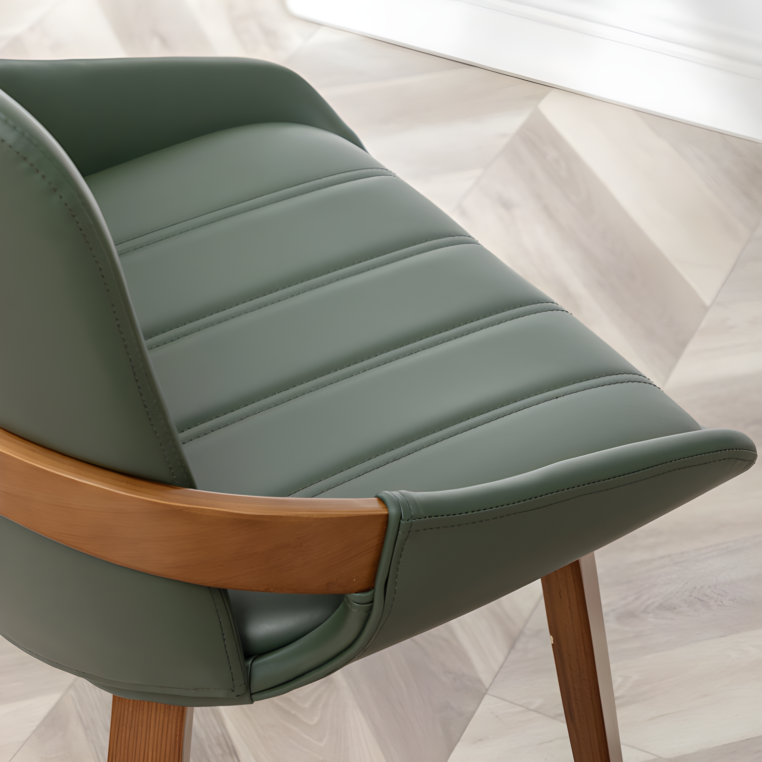 Modern Upholstered Faux Leather Dining Chairs