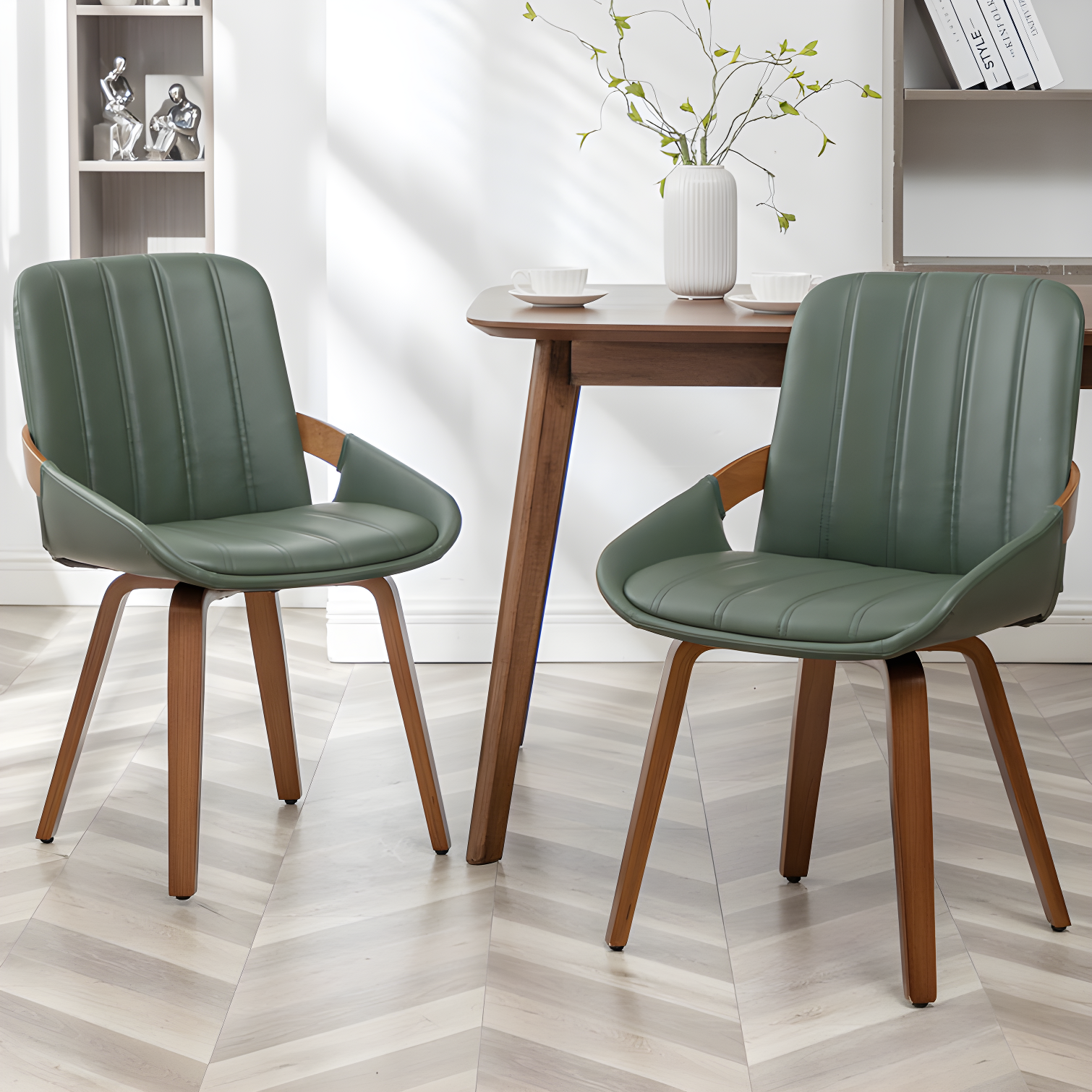 Modern Upholstered Faux Leather Dining Chairs