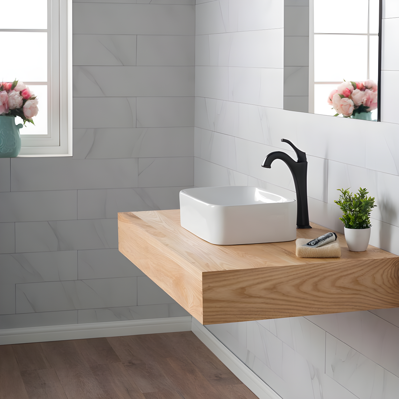 Elavo Ceramic Rectangular Vessel Bathroom Sink