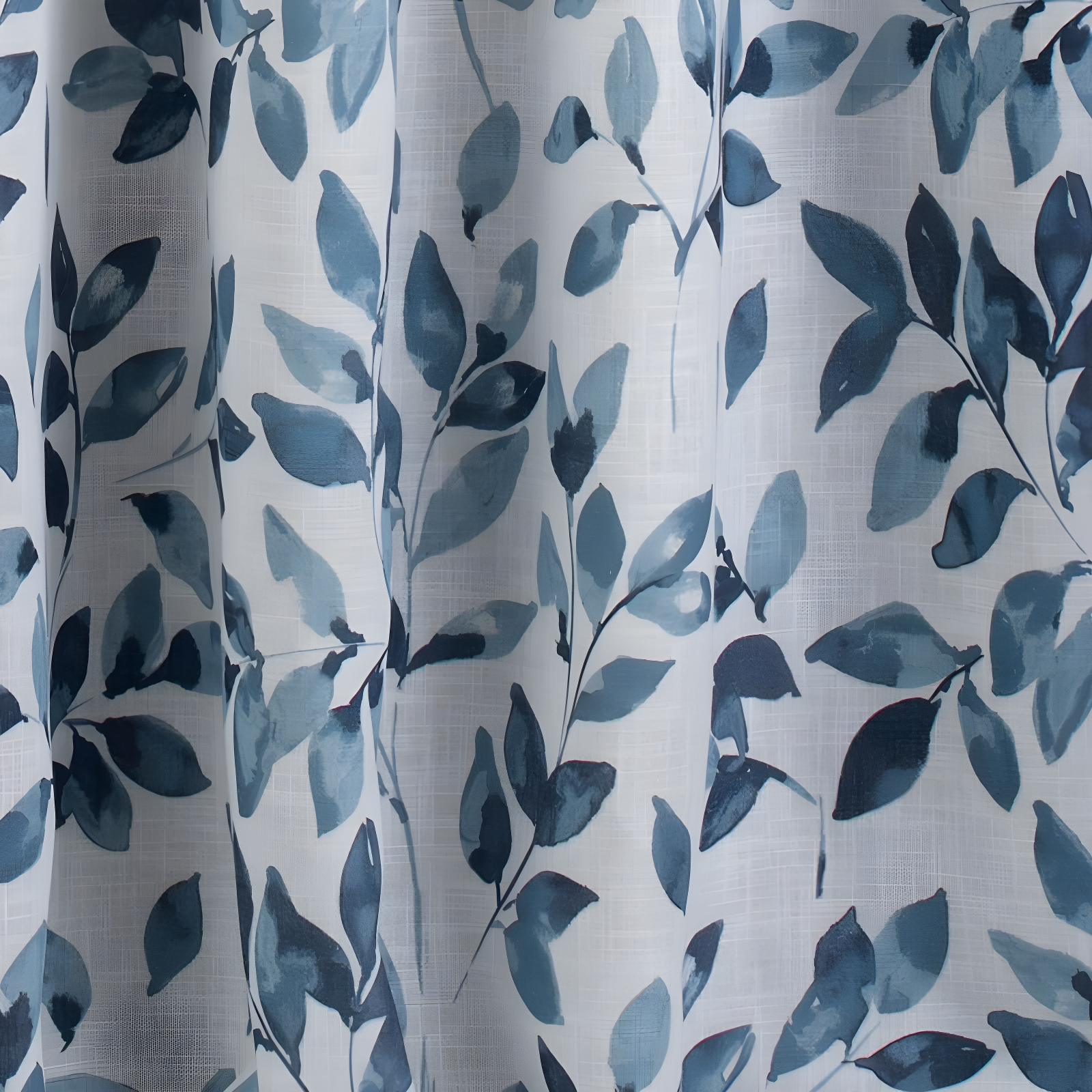 Avalon Botanical Floral Leaf Print Cottagecore Single Blackout Window Curtain Panel - 52" x 95" - Indigo - Elrene Home Fashions