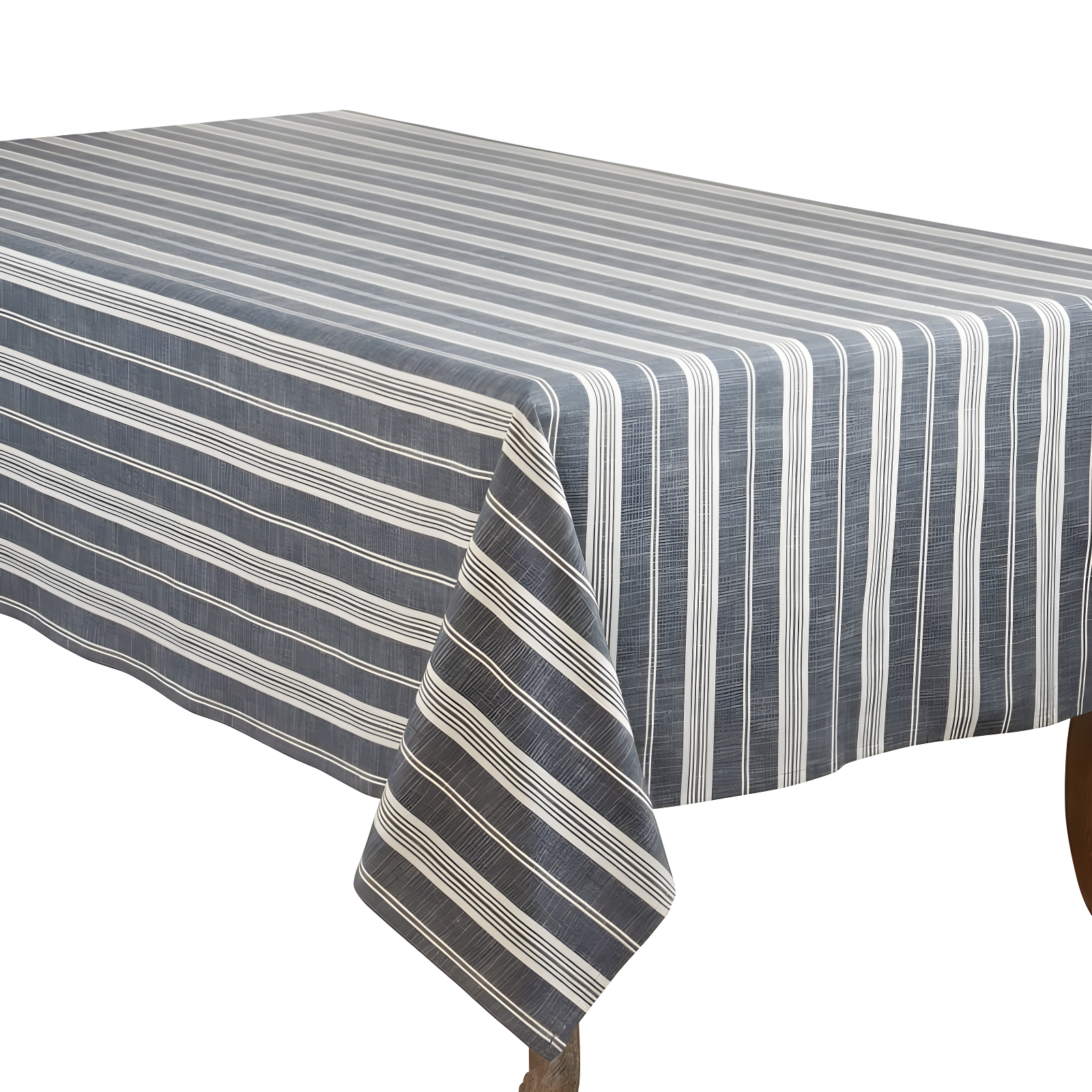 Saro Lifestyle Striped Design Tablecloth, 65"x120", Blue