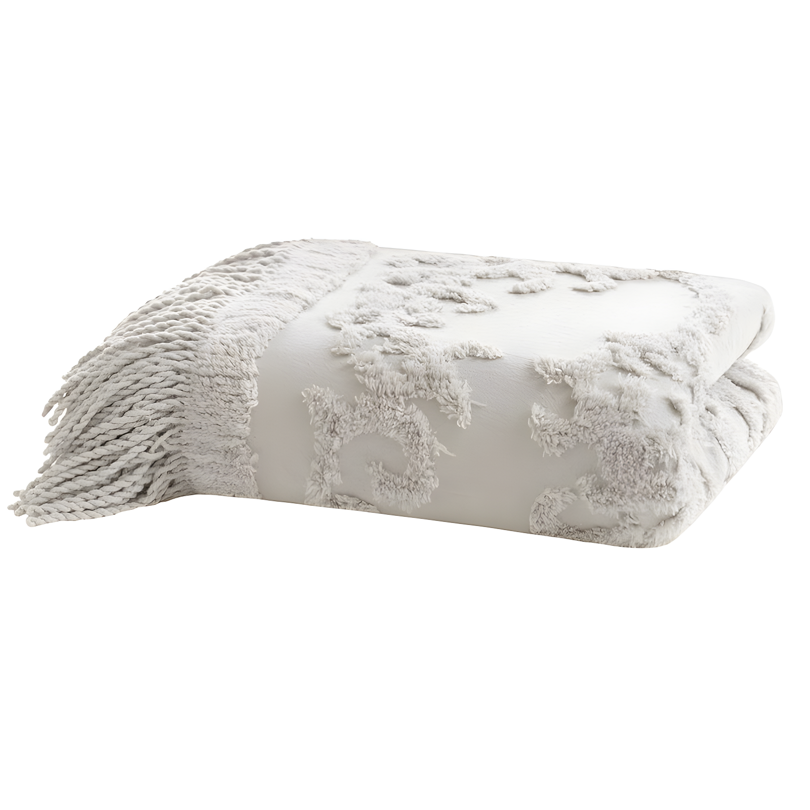 Madison Park Chloe 100% Cotton Tufted Chenille Lightweight Throw With Fringe Tassel