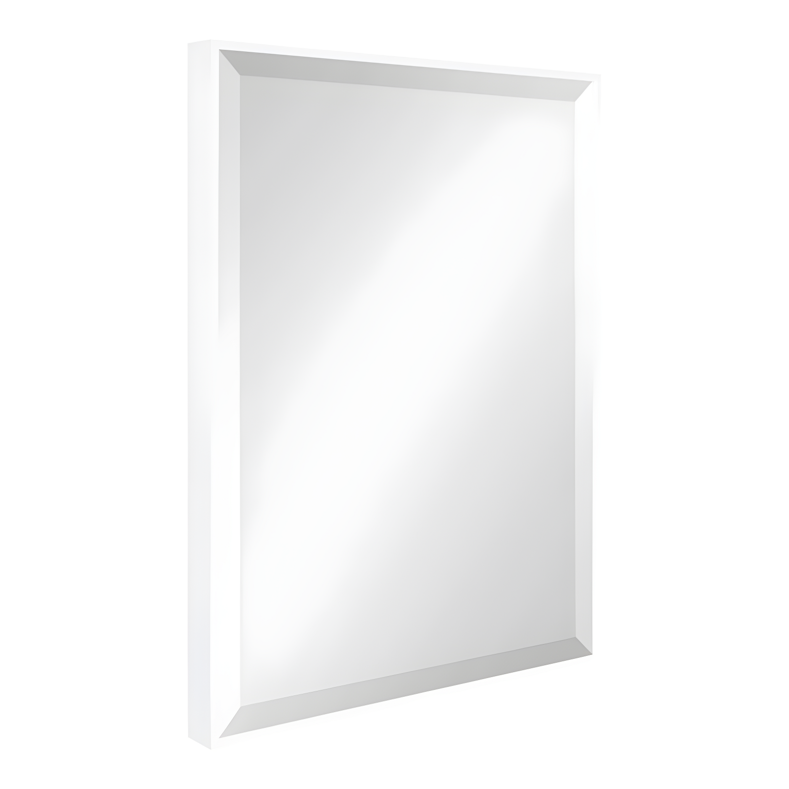 18.7" x 24.7" Rhodes Rectangle Wall Mirror White - Kate & Laurel All Things Decor: Beveled, Plastic Frame, No Assembly