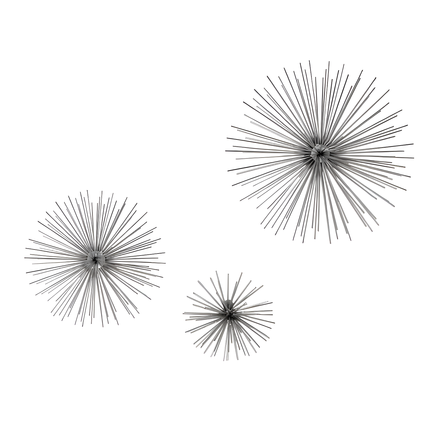 CosmoLiving by Cosmopolitan Metal 3D Long Spike Starburst Home Wall Decor Set