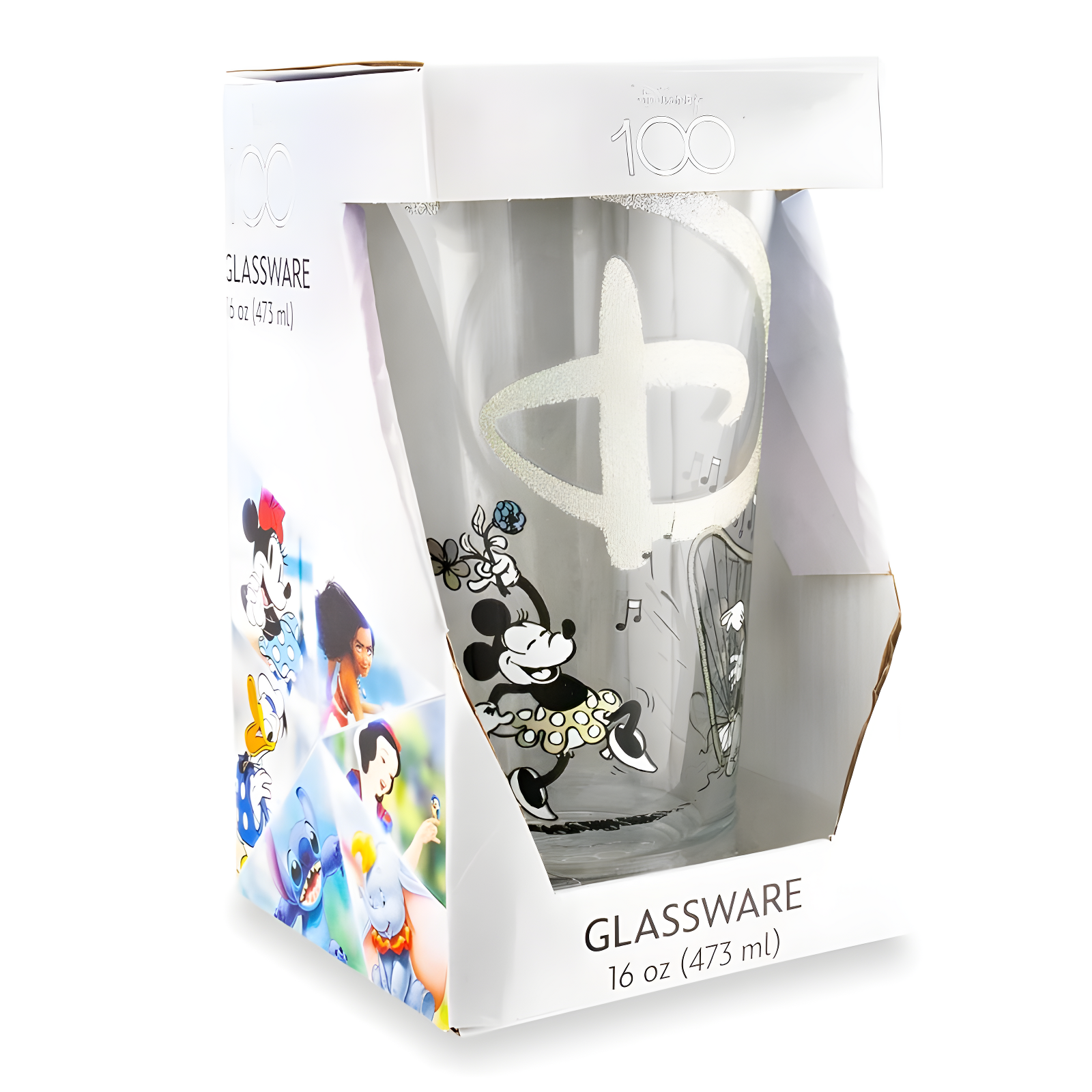 Disney 100 Years of Wonder Glitter Pint Glass | Holds 16 Ounces