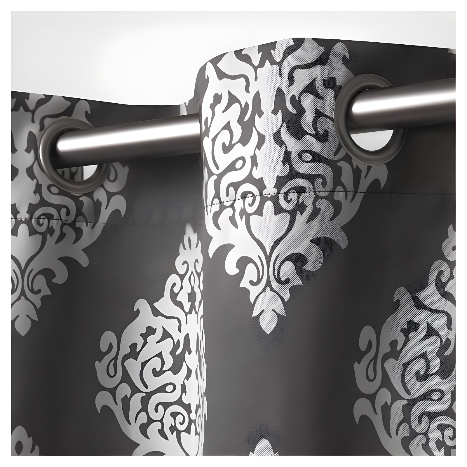 Set of 2 84"x52" Medallion Blackout Thermal Grommet Top Window Curtain Panels Dark Gray - Exclusive Home: Indoor Polyester