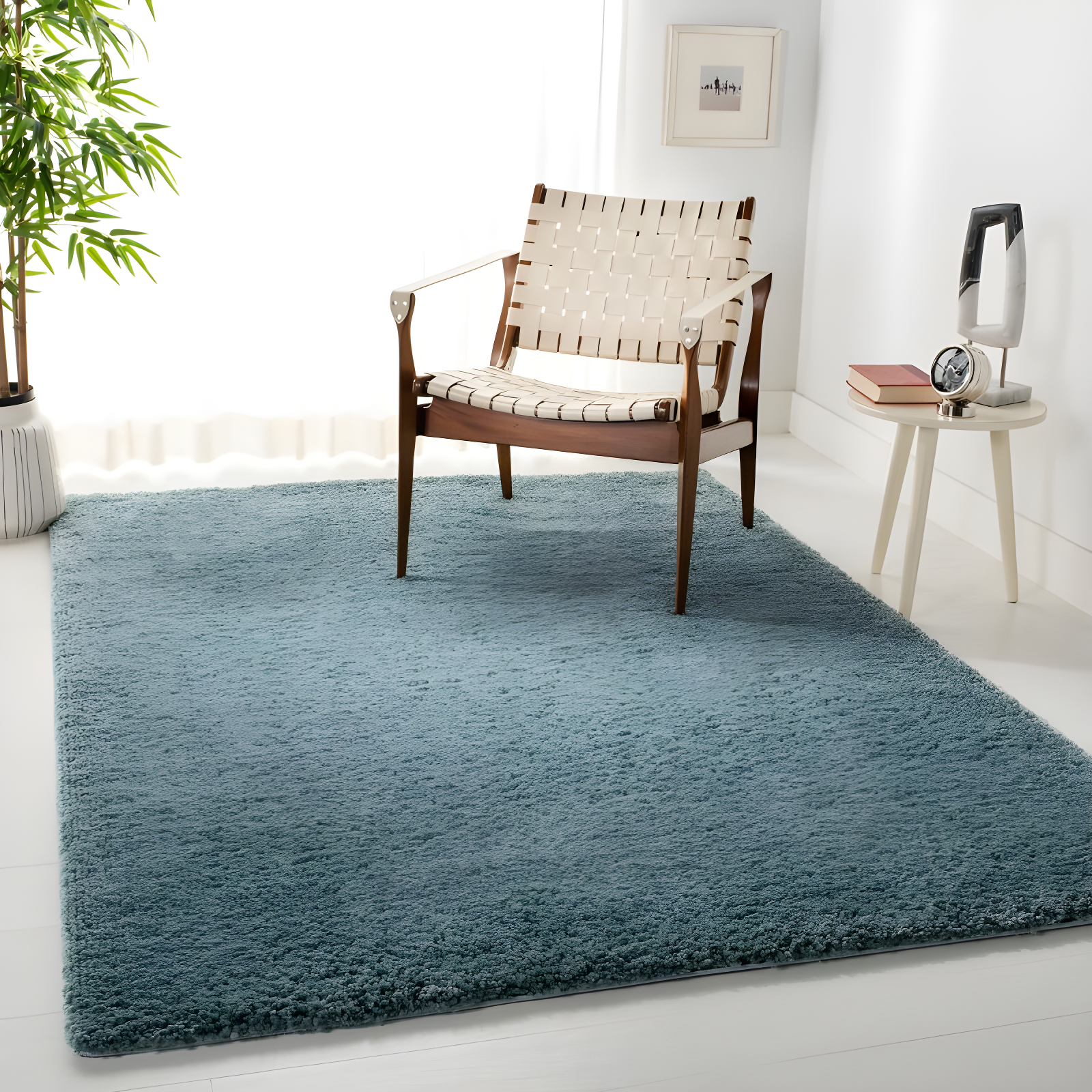 August Shag 900 AUG900 Power Loomed Indoor Area Rug - Aqua - 8'x10' - Safavieh