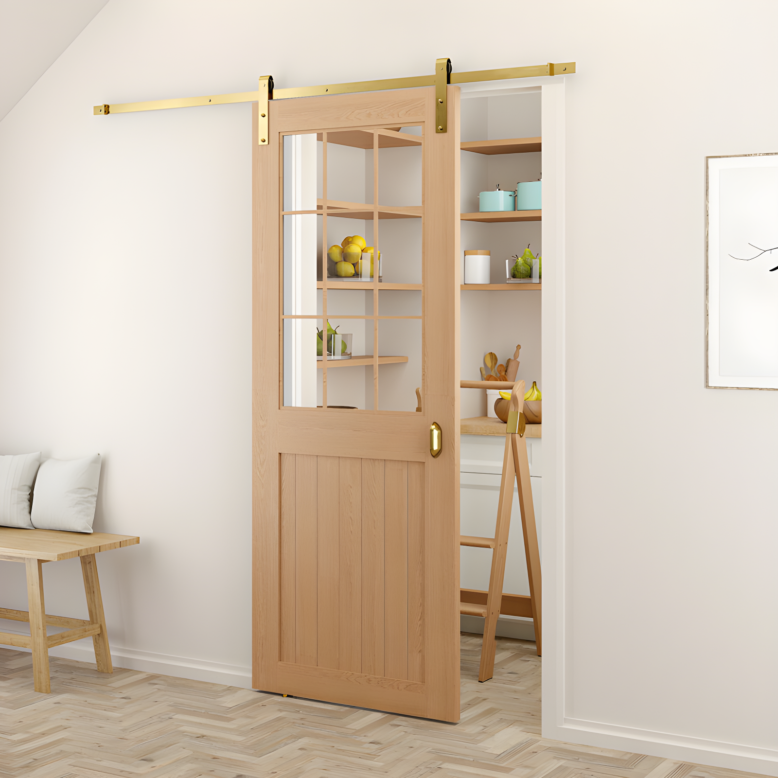 Soft Close Standard Single Barn Door Hardware Kit