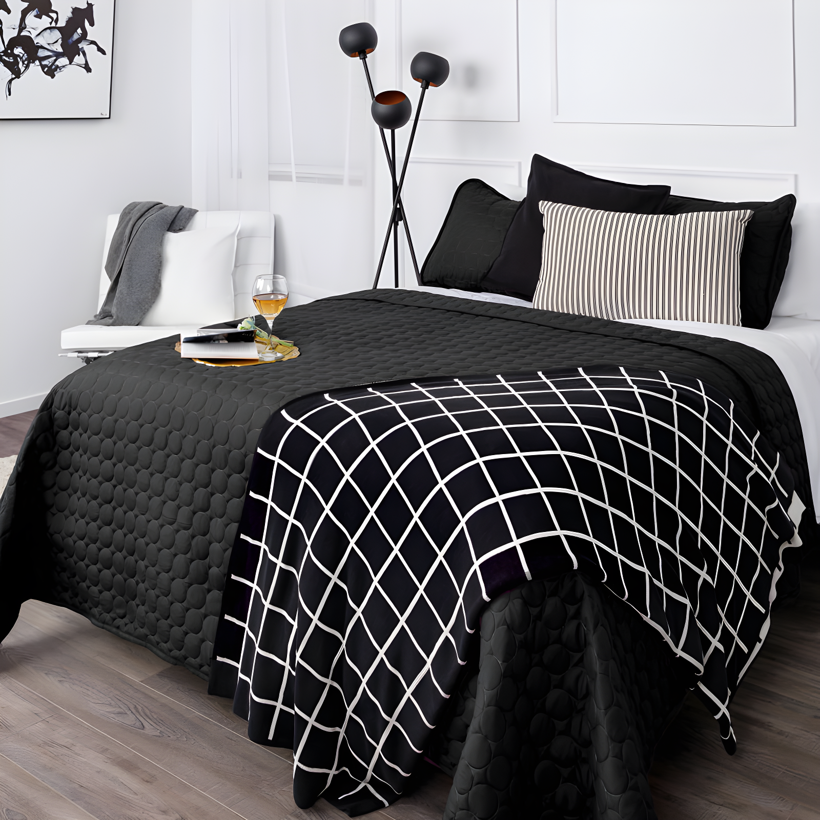 SouthShore Fine Linens Southshore Fine Linens Lightweight Oversized Reversible Quilt Set with shams
