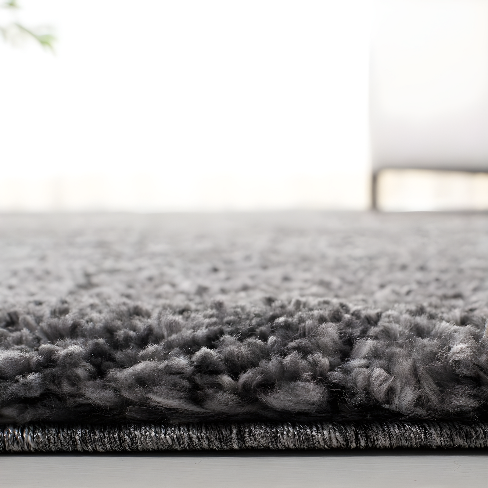 August Shag 900 AUG900 Power Loomed Indoor Area Rug - Grey - 5'3"x5'3" - Safavieh