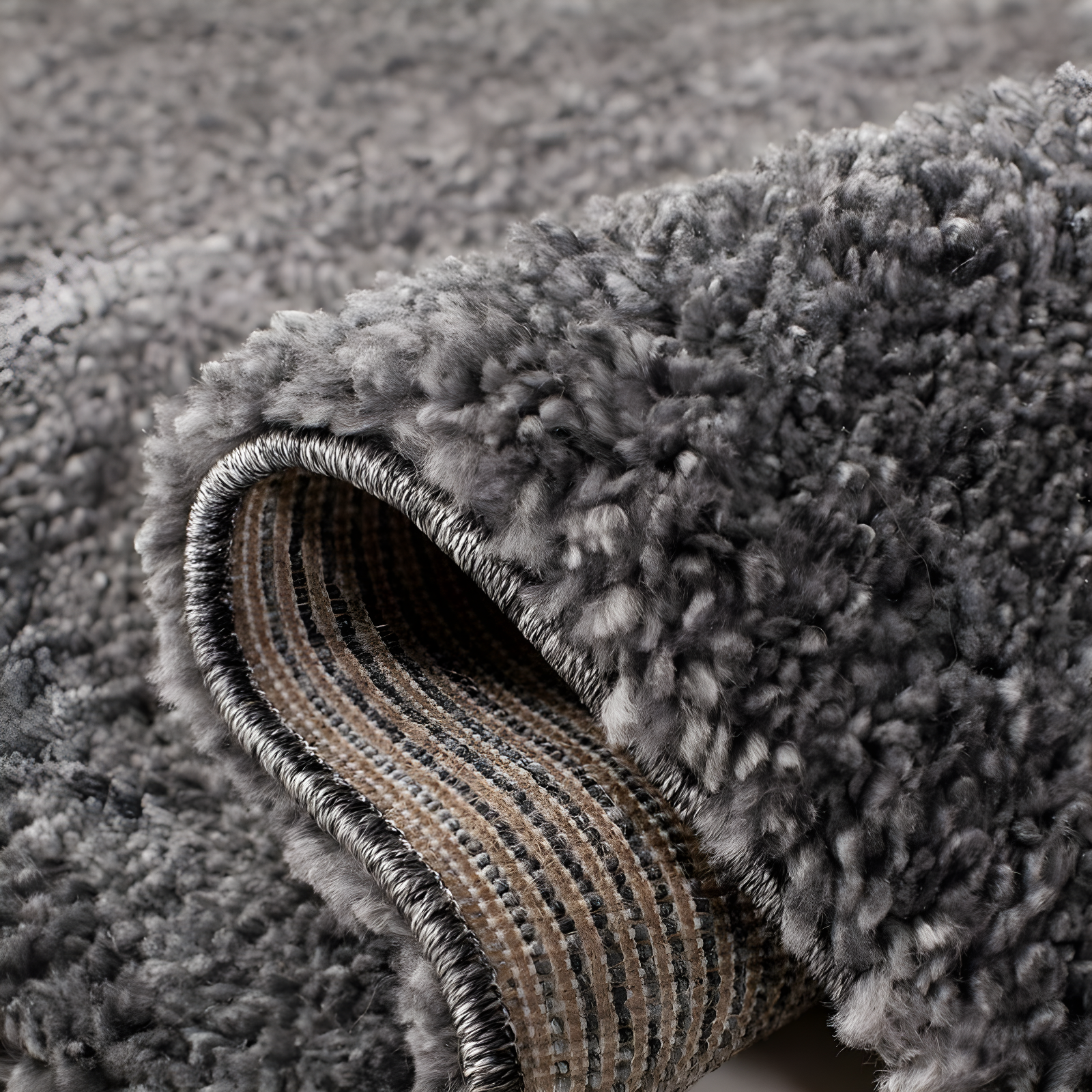 August Shag 900 AUG900 Power Loomed Indoor Area Rug - Grey - 5'3"x5'3" - Safavieh