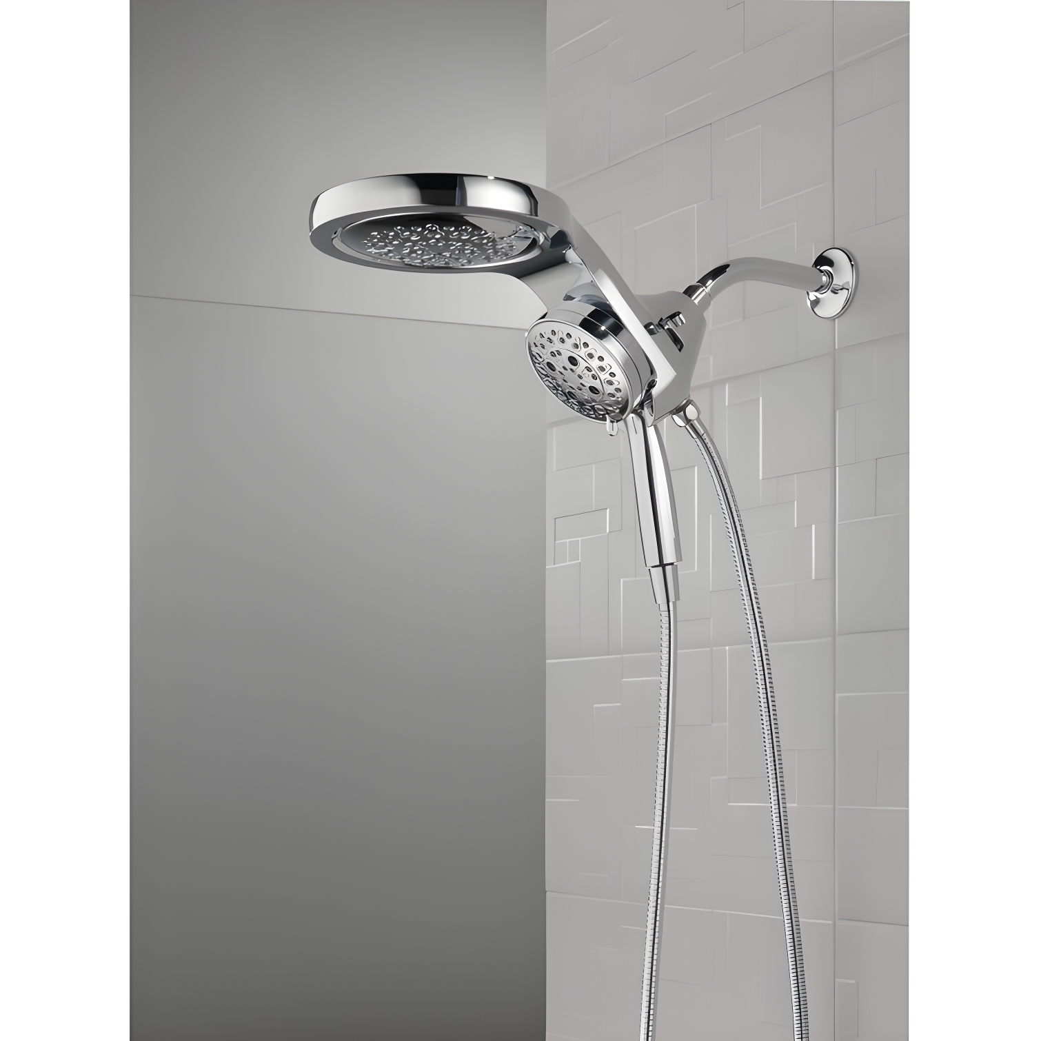 HydraChoice Hydrorain 5 Spray Dual Shower Head and Handheld Shower with H2Okinetic 2.5 GPM