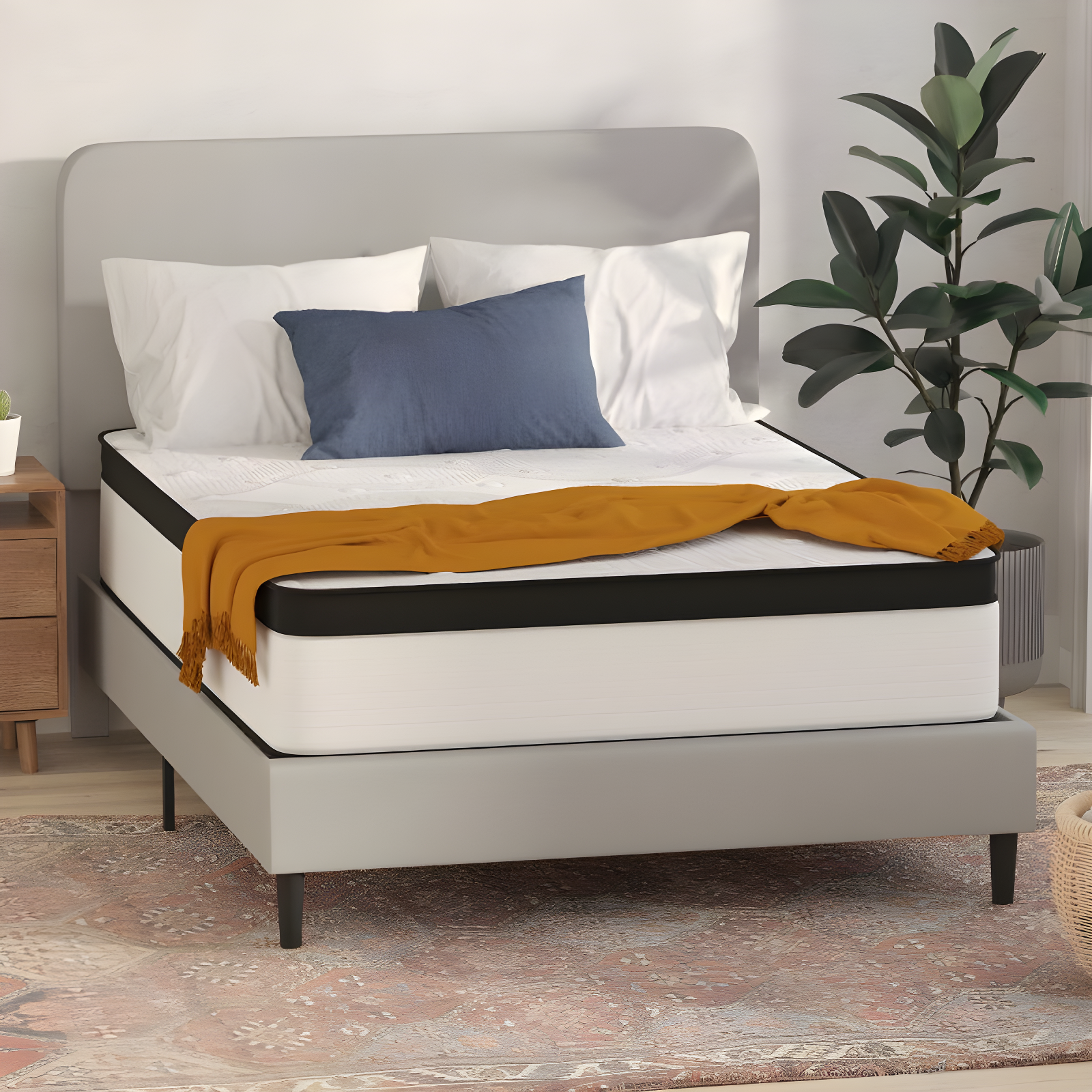 Flash Furniture 12" Hybrid Firm Pocket Spring Mattress, Full Mattress in a Box-Premium Mattress