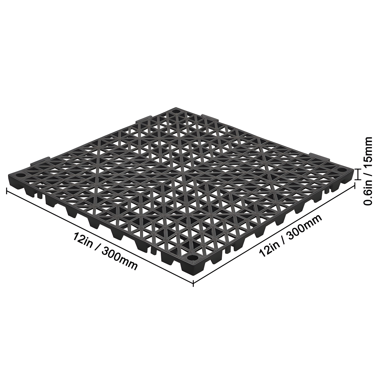 VEVOR VEVOR 12" X 12" Drainage Mats In Different Colors VEVOR 12'' W x 12'' L Garage Flooring Drain Tiles (Set of 55)