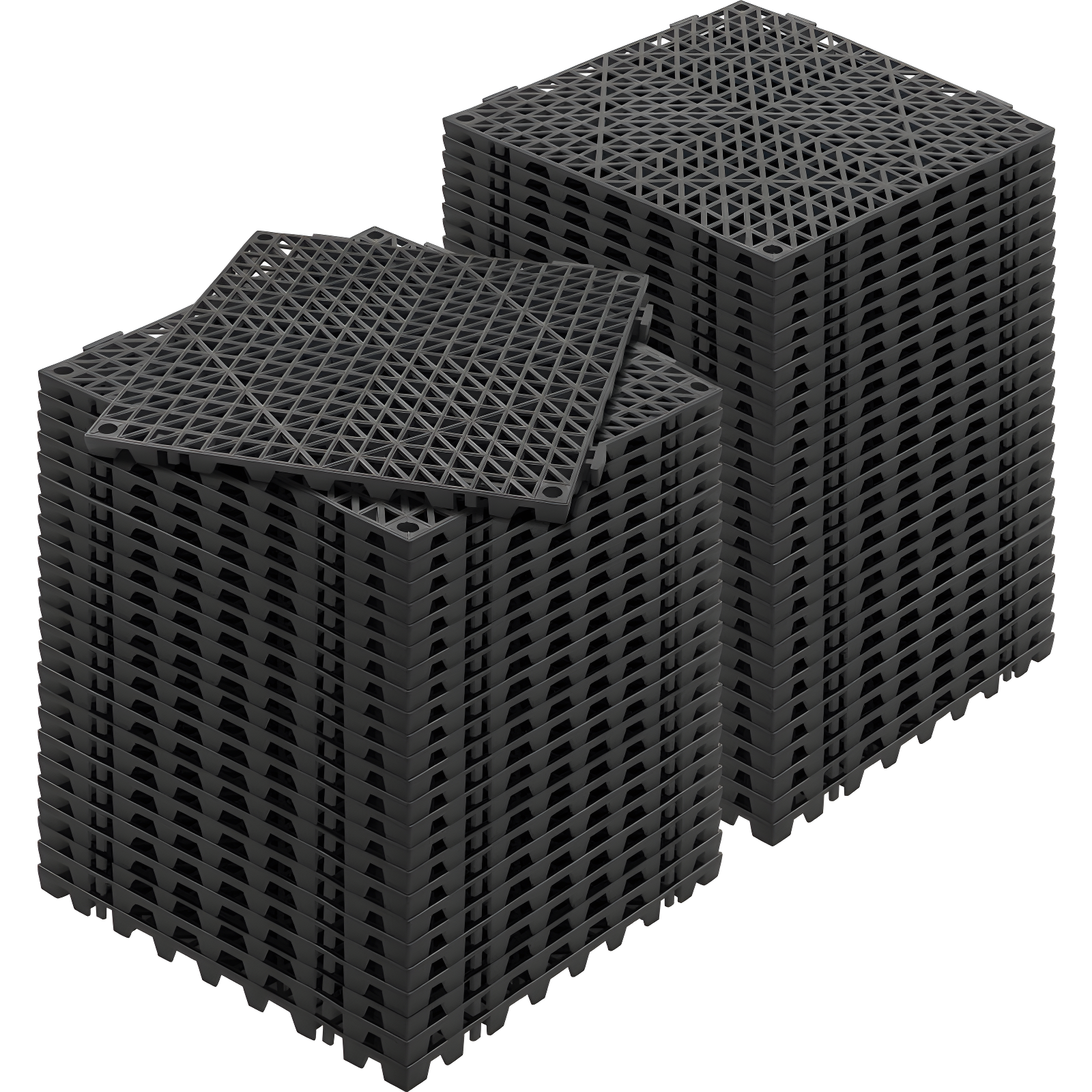 VEVOR VEVOR 12" X 12" Drainage Mats In Different Colors VEVOR 12'' W x 12'' L Garage Flooring Drain Tiles (Set of 55)