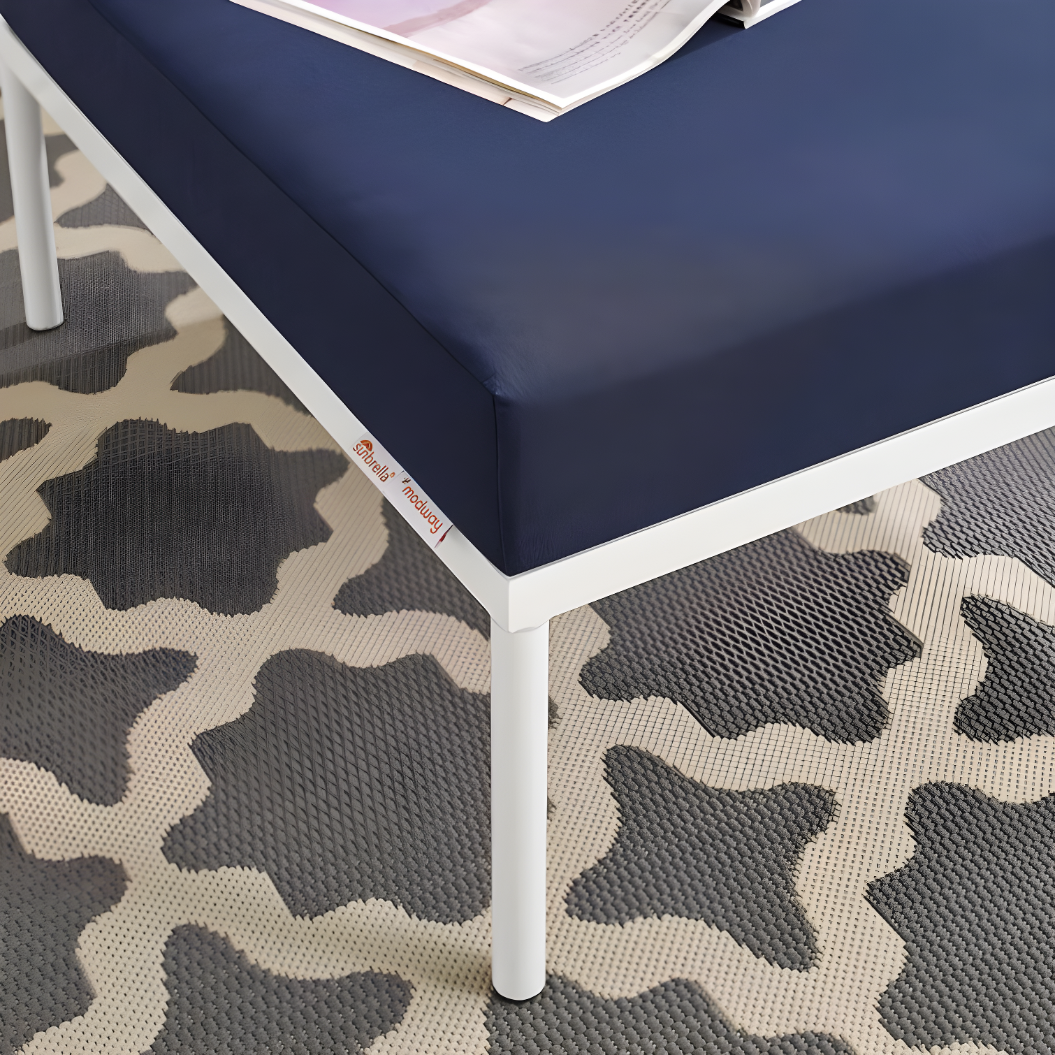 Harmony Sunbrella Outdoor Patio Aluminum Ottoman by Modway