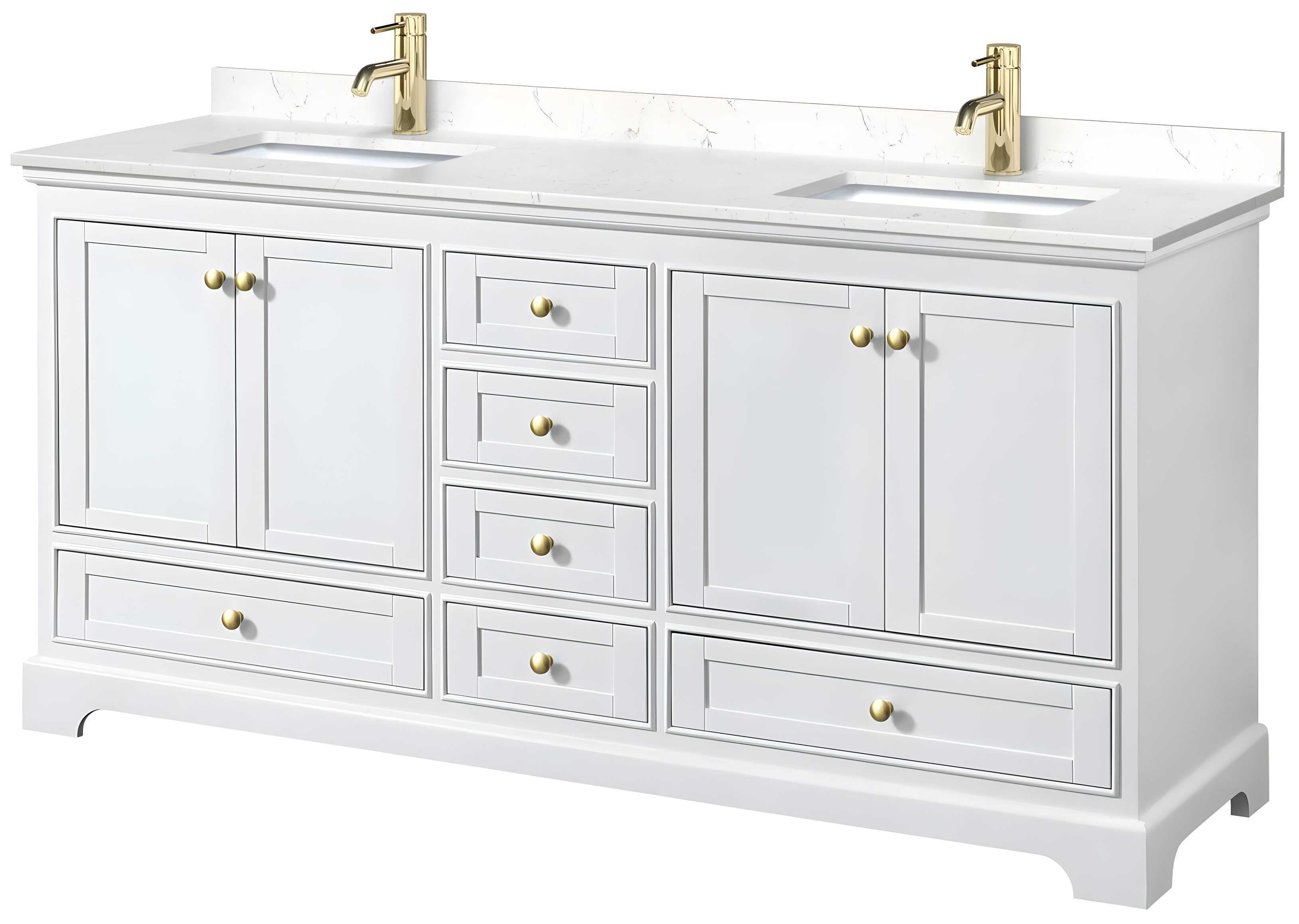 Wyndham Collection Deborah 72'' Double Bathroom Vanity with Marble Top
