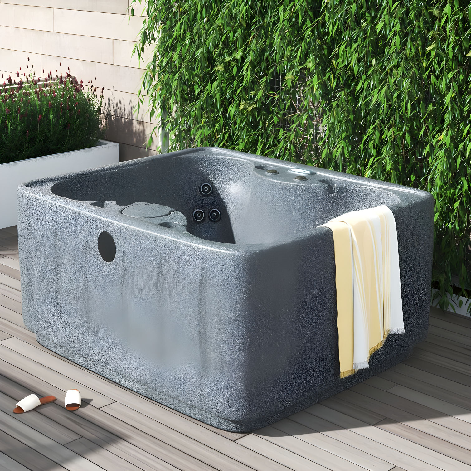 AquaRest Discover AR150 Standard 4-Person 12-Jet Plug & Play Hot Tub with LED Waterfall and Friction Heating