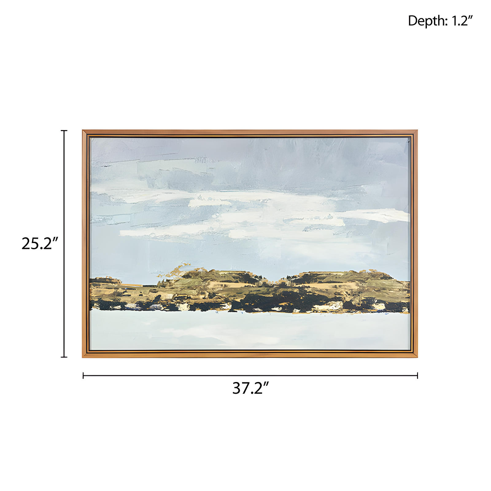 Martha Stewart Foggy Morning Abstract Landscape Framed Canvas Wall Art