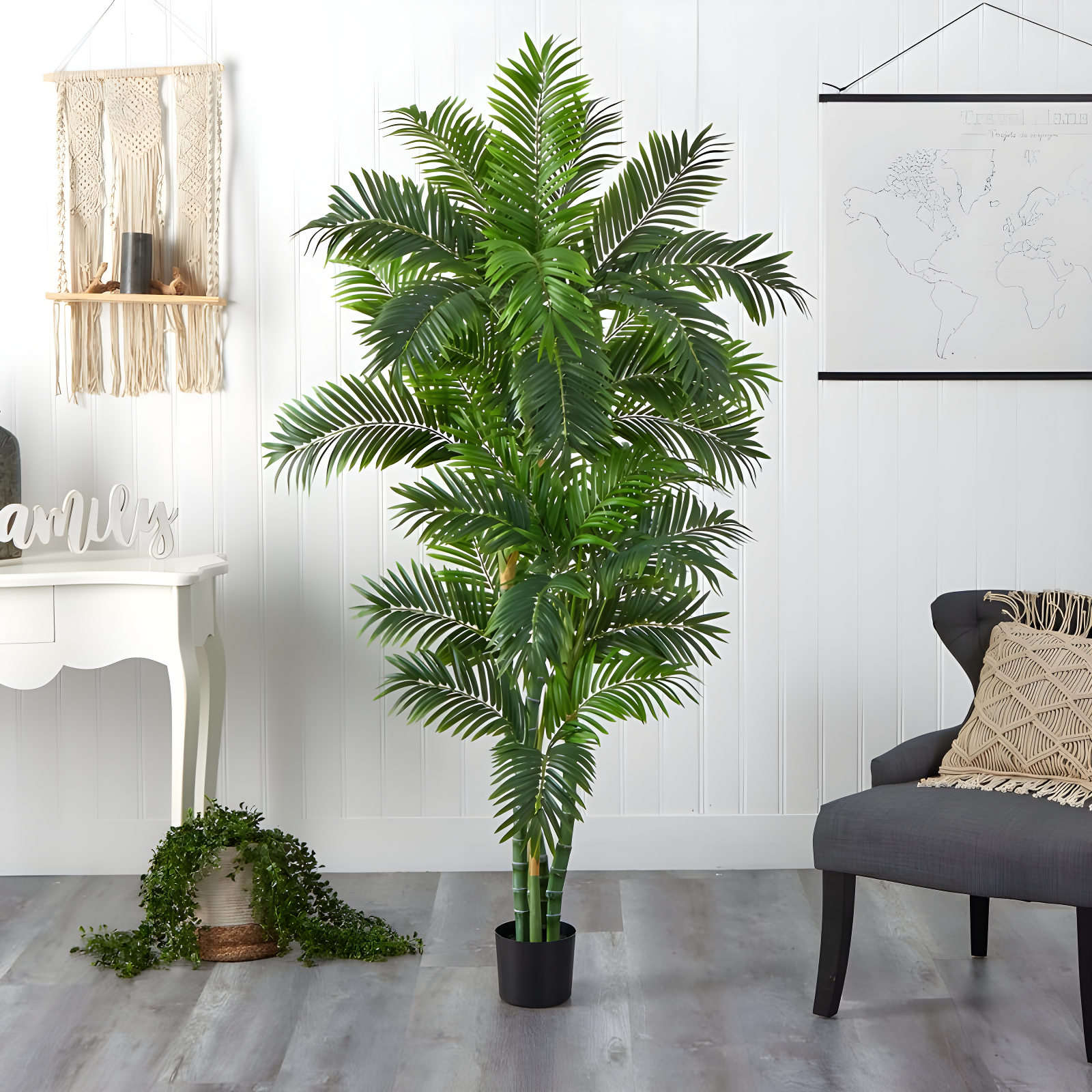 Nearly Natural 6-ft Curvy Parlor Palm Silk Tree